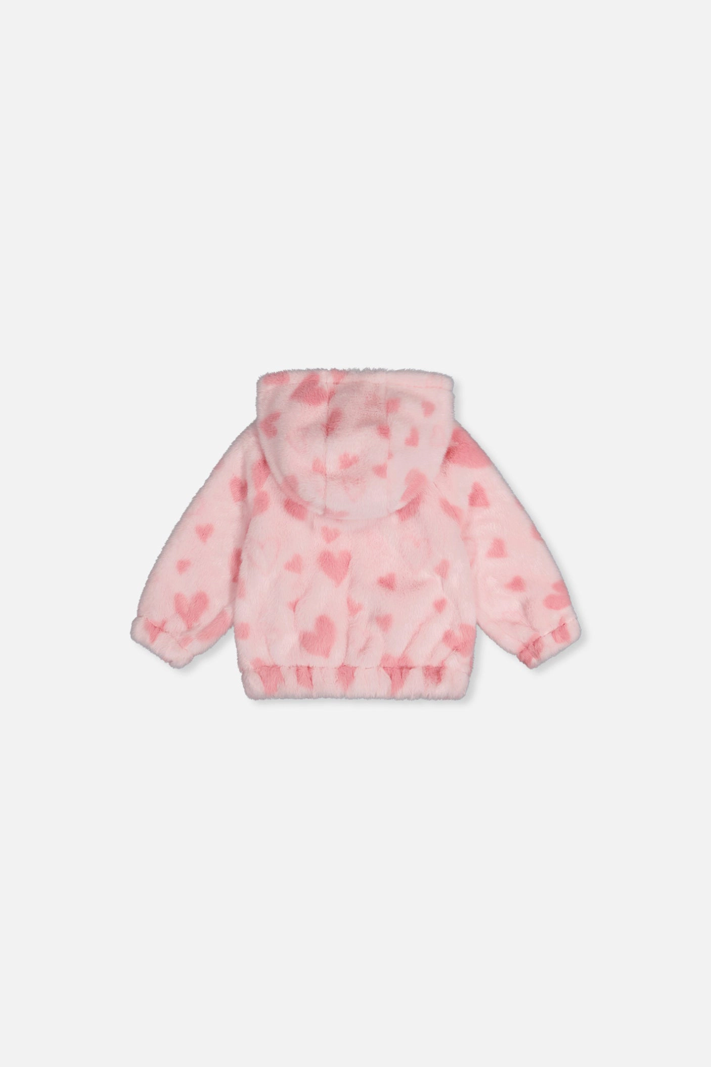 Deux par Girls Heart Jacquard Hooded Full Zip Faux Fur Jacket