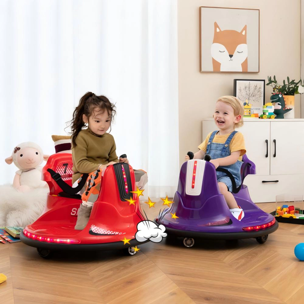 SUGIFT 12V Kids Ride On Bumper Car with Remote Control 66-lb Capacity Ages 37-95 Months Purple