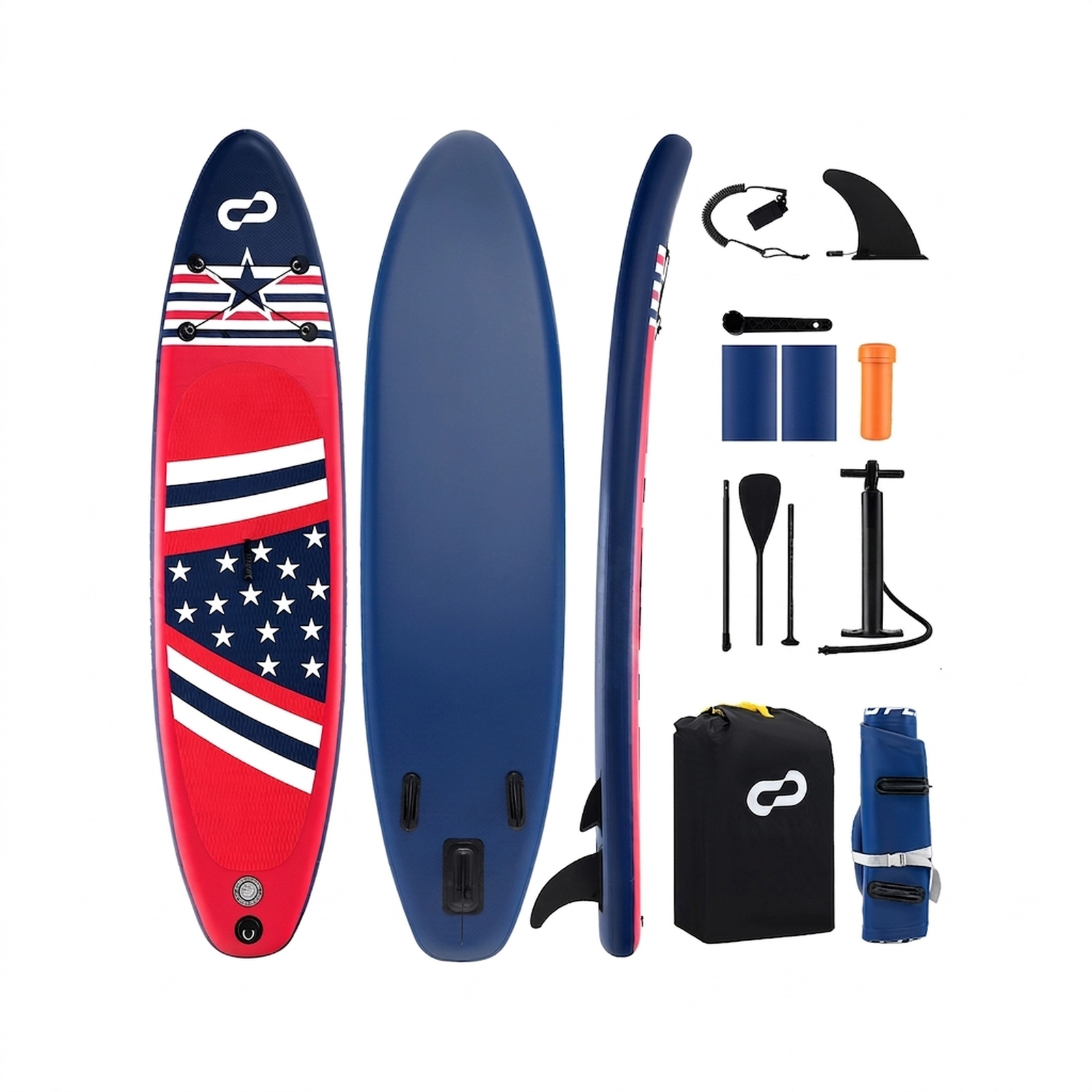SUGIFT Adult Red 10-ft Inflatable Paddle Board with Removable Fin and Backpack 30-in W 300-lb Rider Capacity