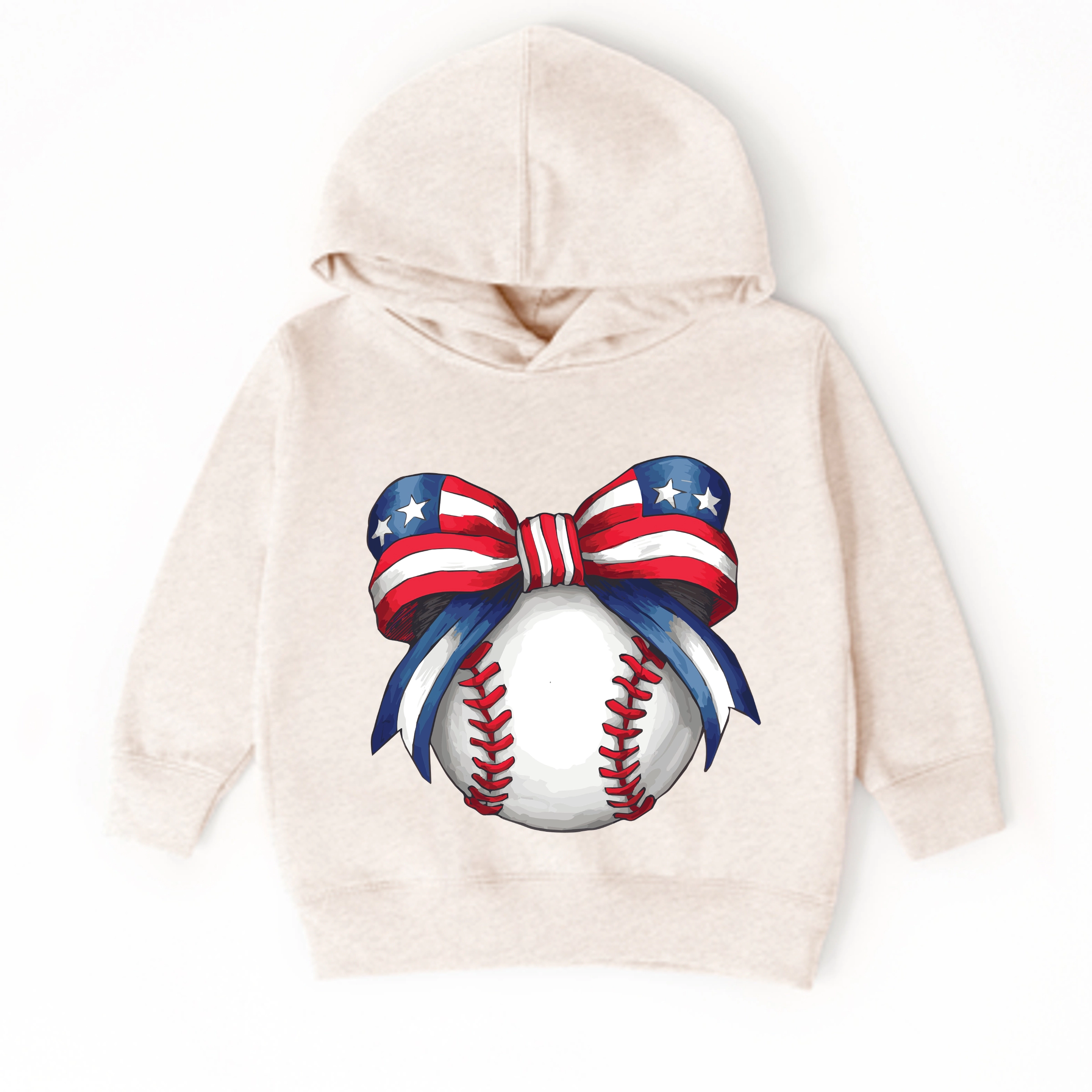 The Juniper Shop - Coquette Patriotic Baseball Toddler Hoodie