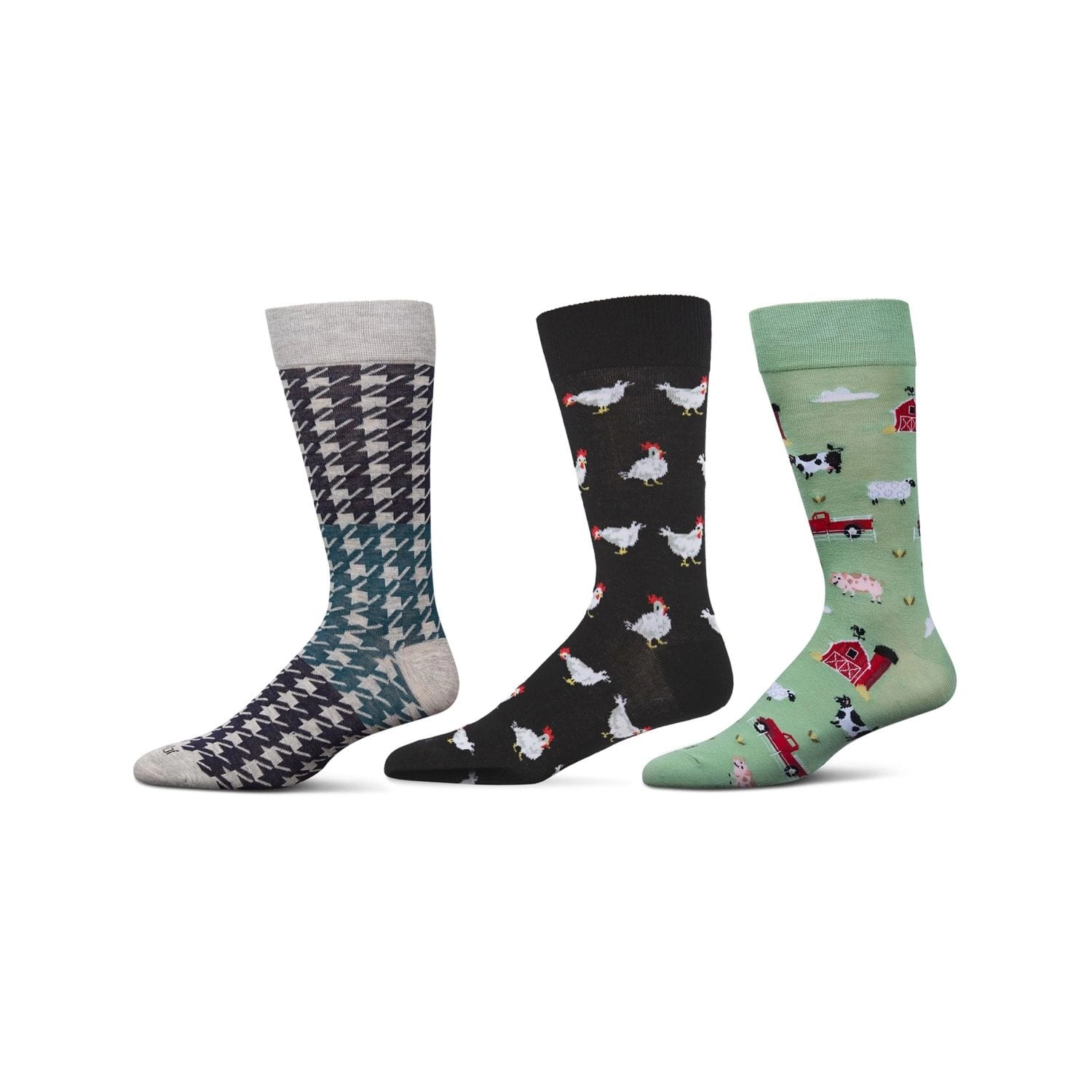 MeMoi 3 Pair Men's Vacation Themed Novelty Crew Socks