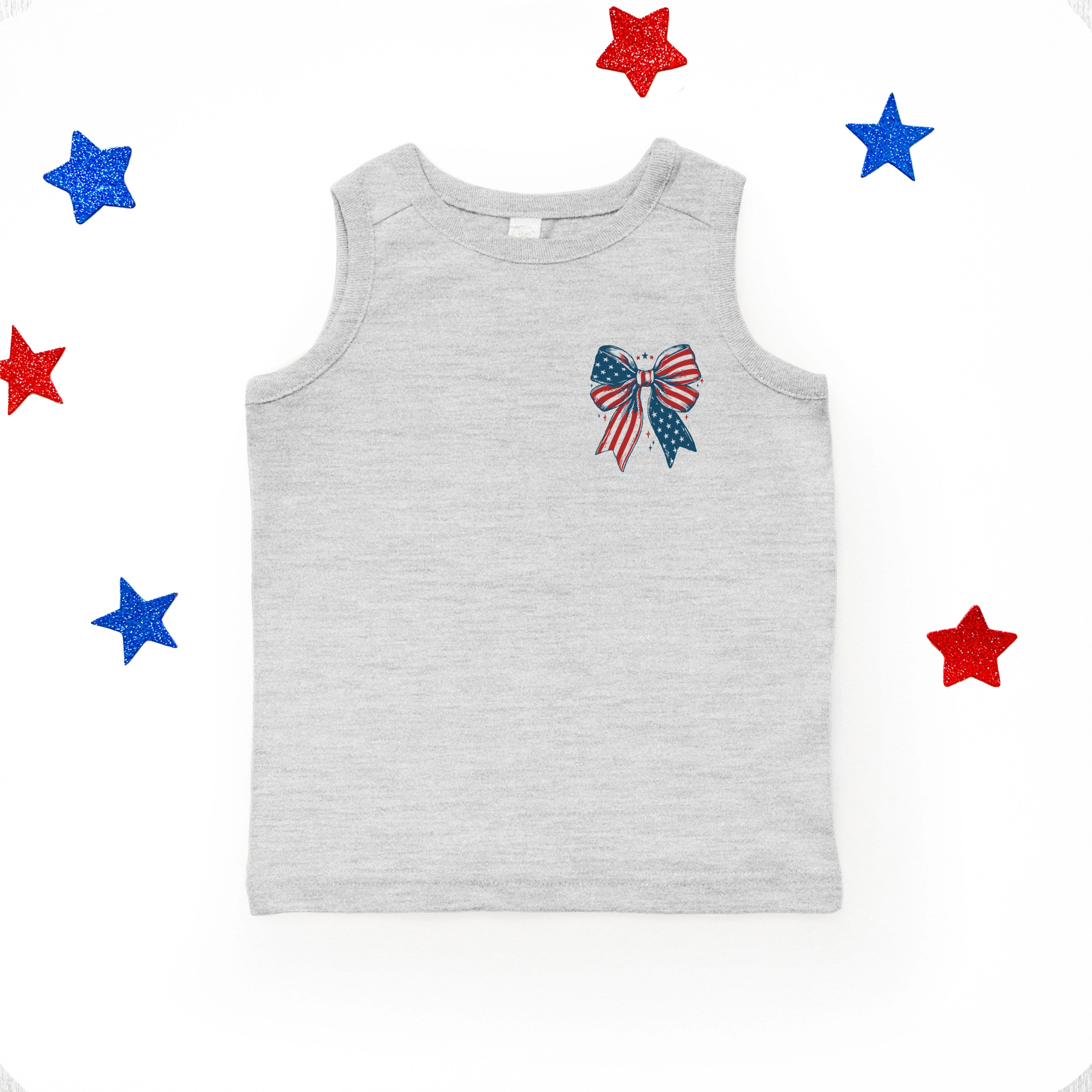 The Juniper Shop - Patriotic Bow Stars Toddler Graphic Tank