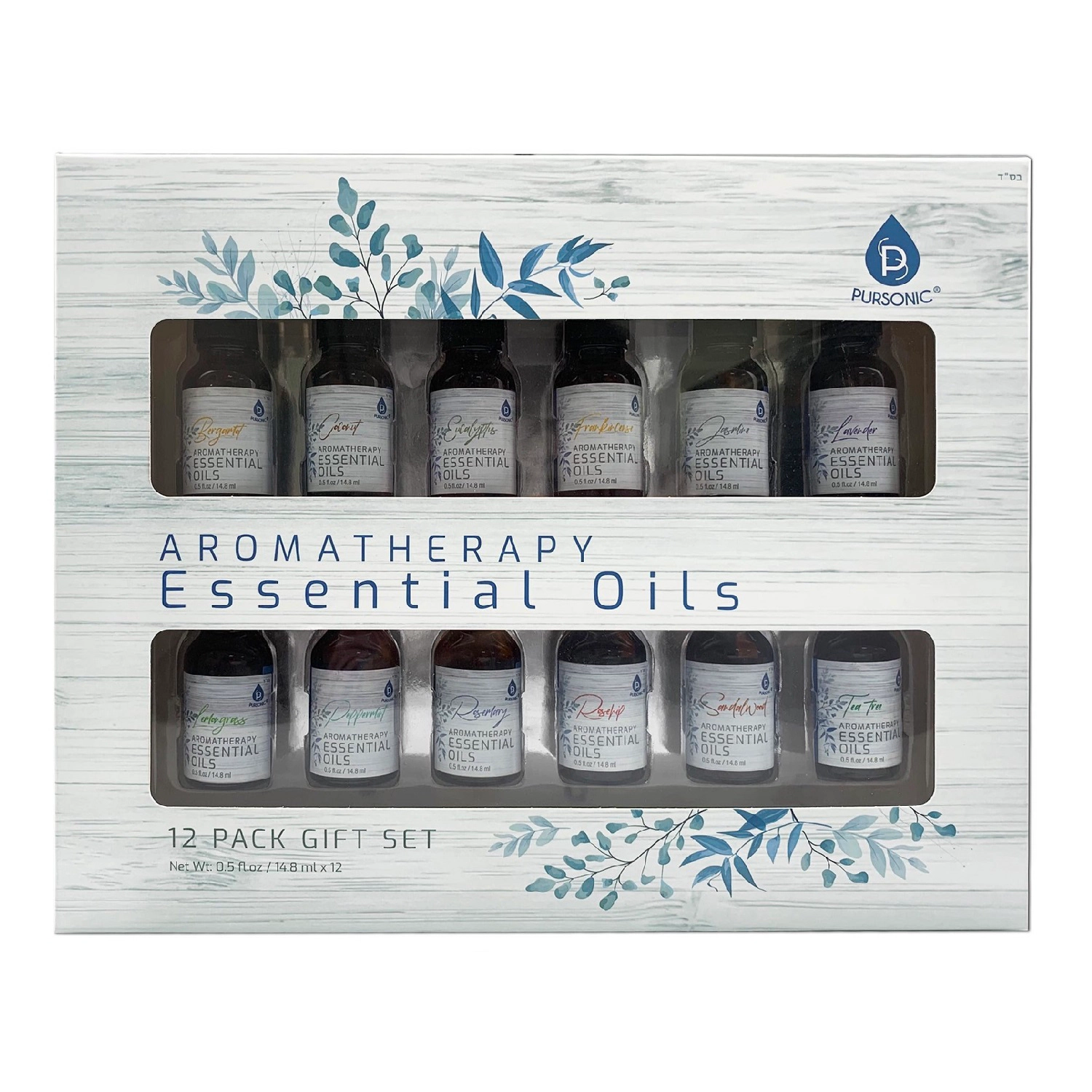 Pursonic Unisex 12 Pack Aromatherapy Essential Oils