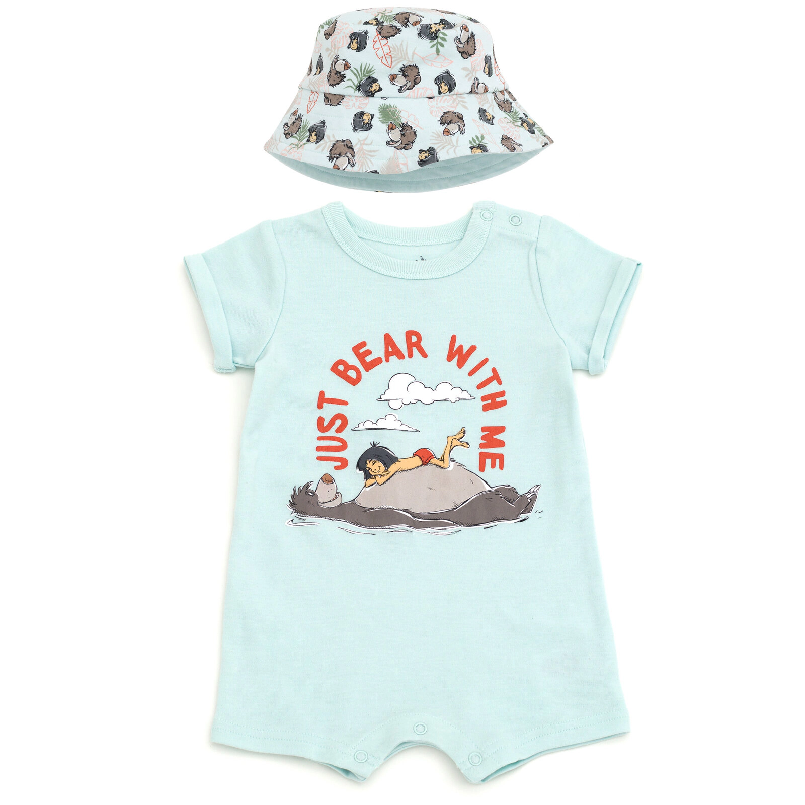 Disney Baby Boys' 2-Piece Romper and Bucket Hat Set