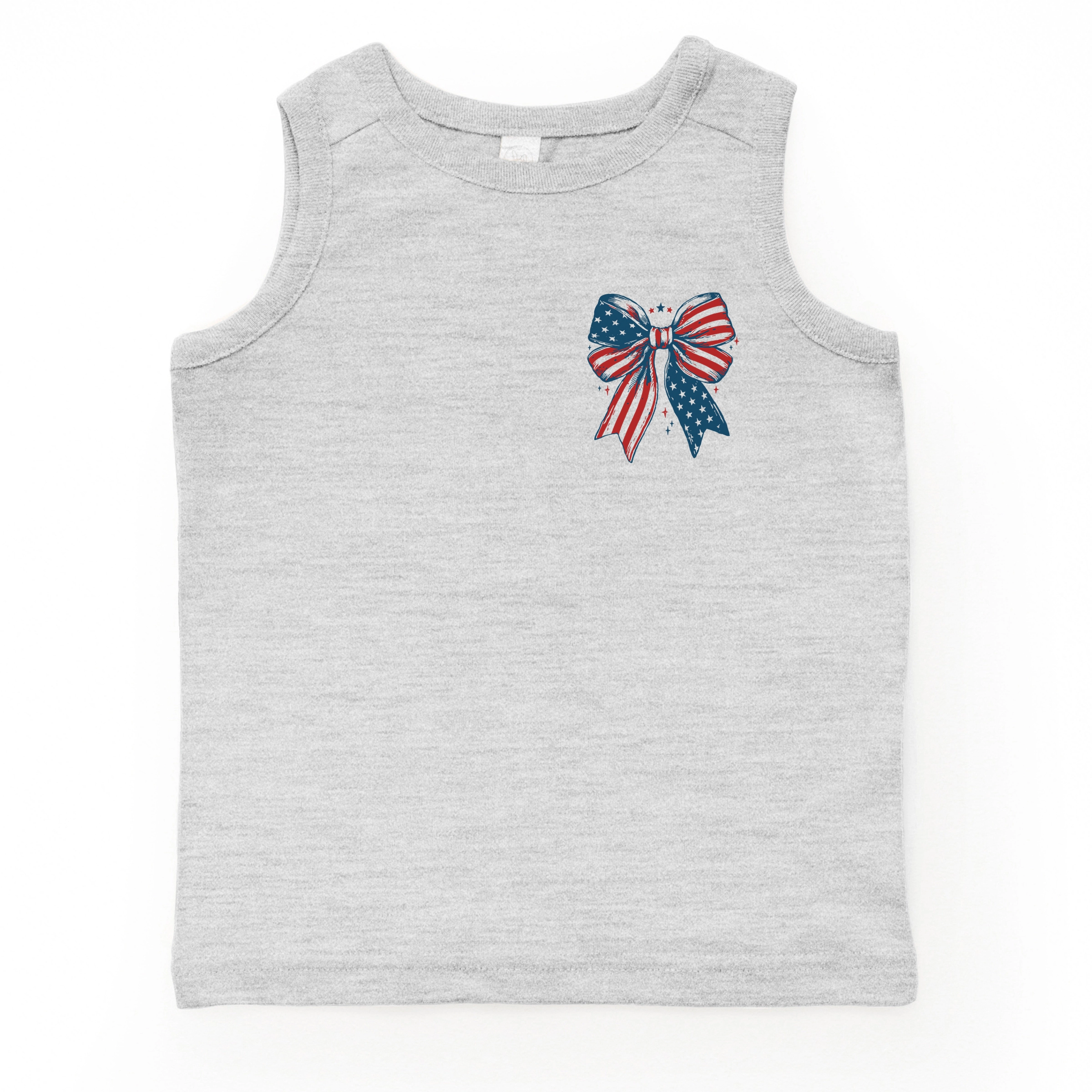 The Juniper Shop - Patriotic Bow Stars Toddler Graphic Tank