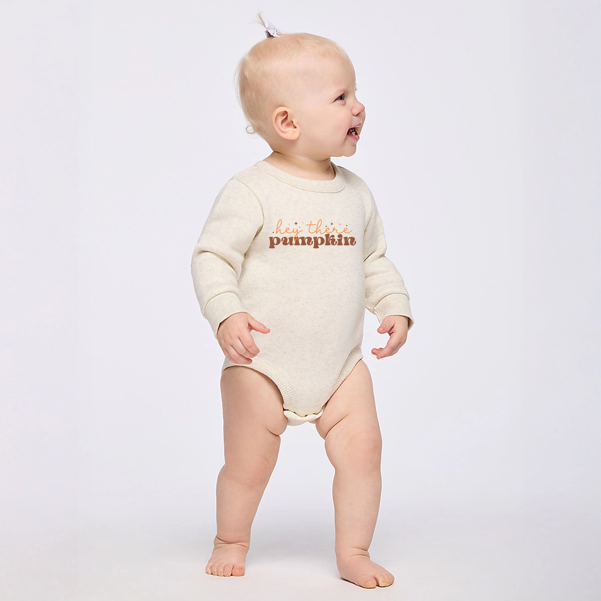 The Juniper Shop - Infant Fleece BodySuit Hey There Pumpkin Stars