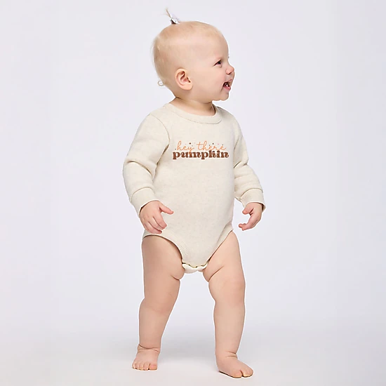 The Juniper Shop - Infant Fleece BodySuit - Hey There Pumpkin Stars