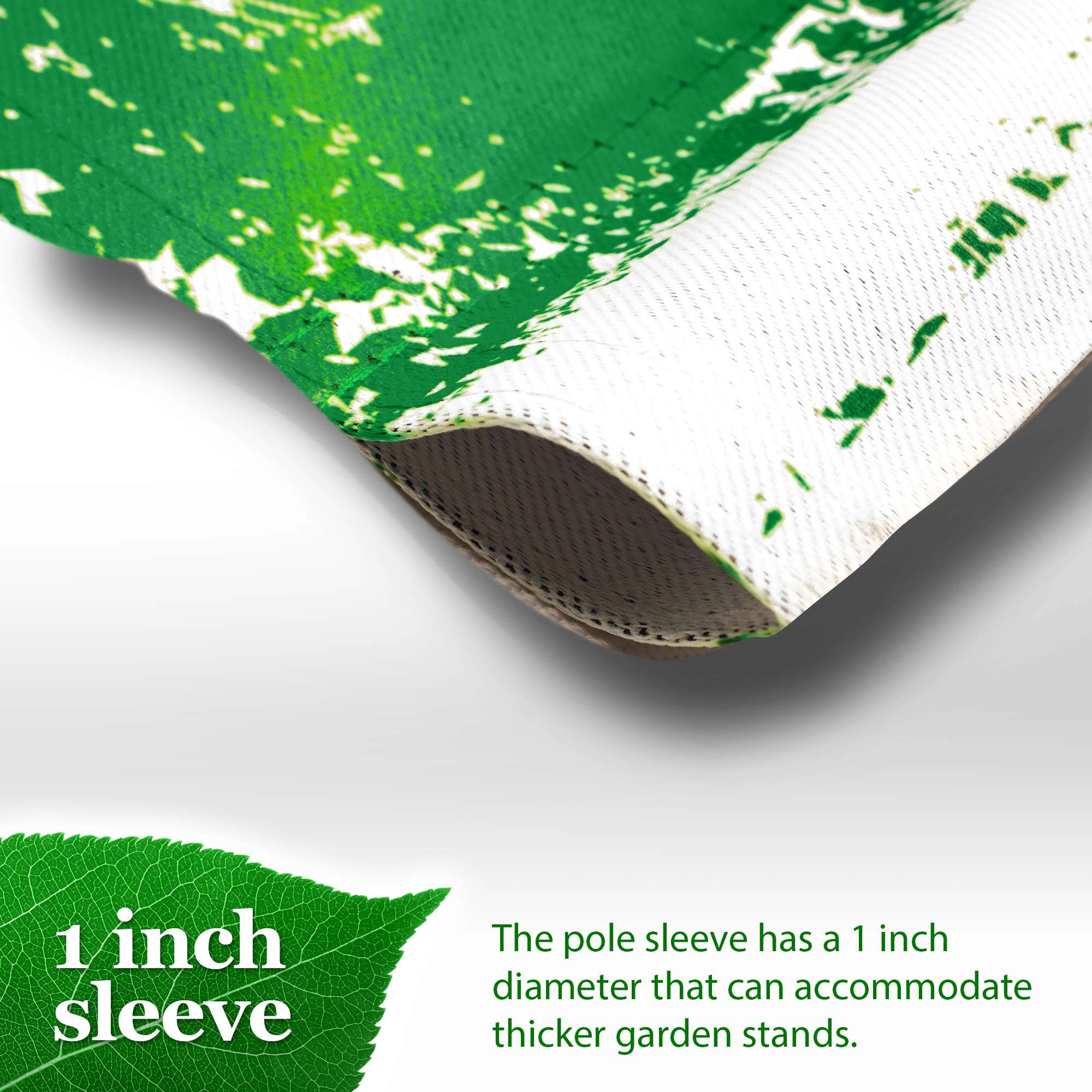 G128 Double-Sided St. Patrick's Day Garden Flag 12x18 in Leprechaun with Pot of Gold