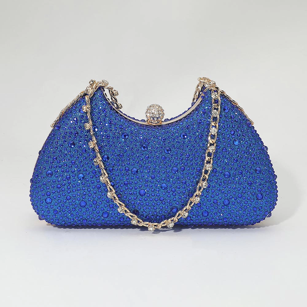 FASHNZFAB Crystal Embellished Evening Clutch Bag
