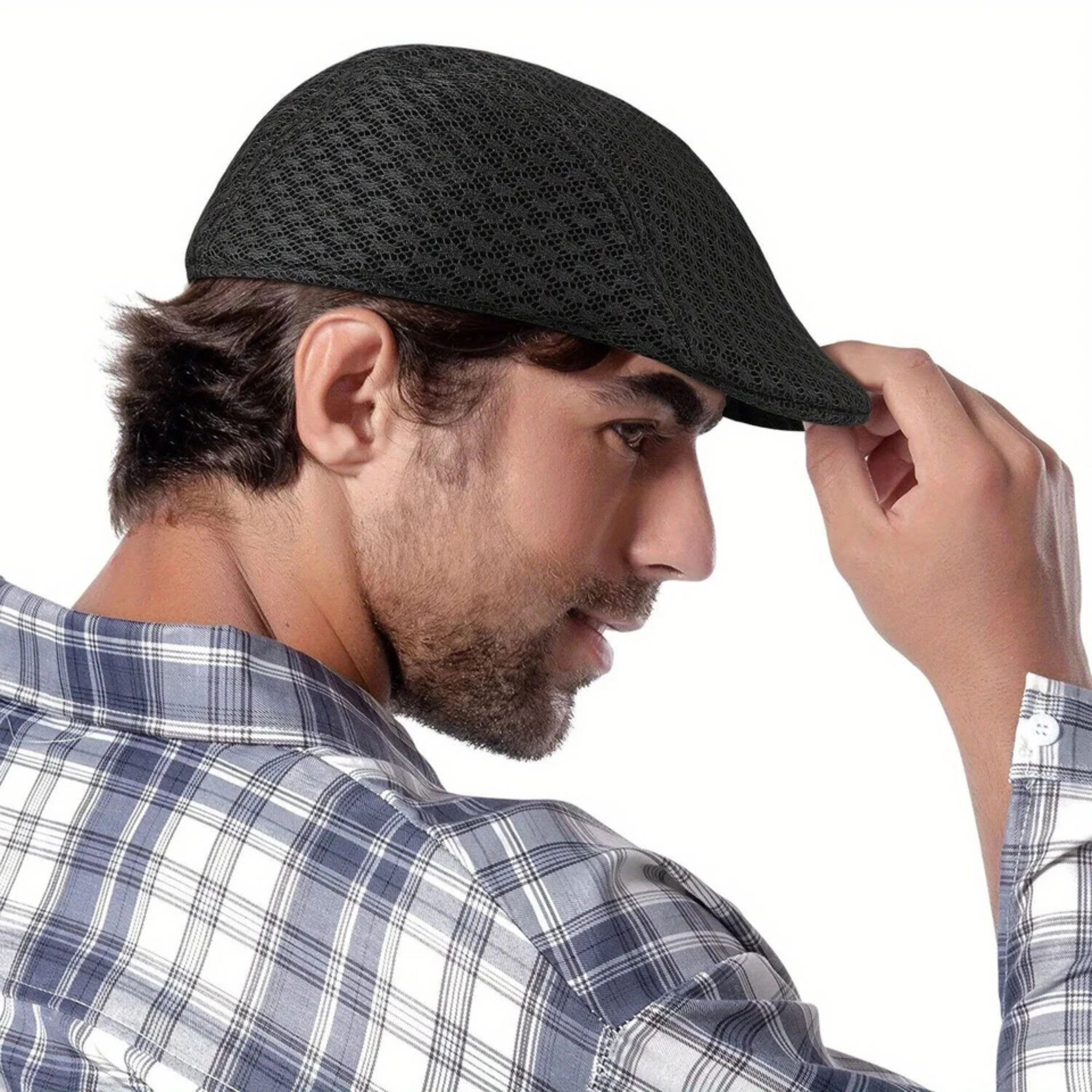 SS Design Men's Mesh Summer Newsboy Gatsby Flat Cabbie Golf Sun Hat