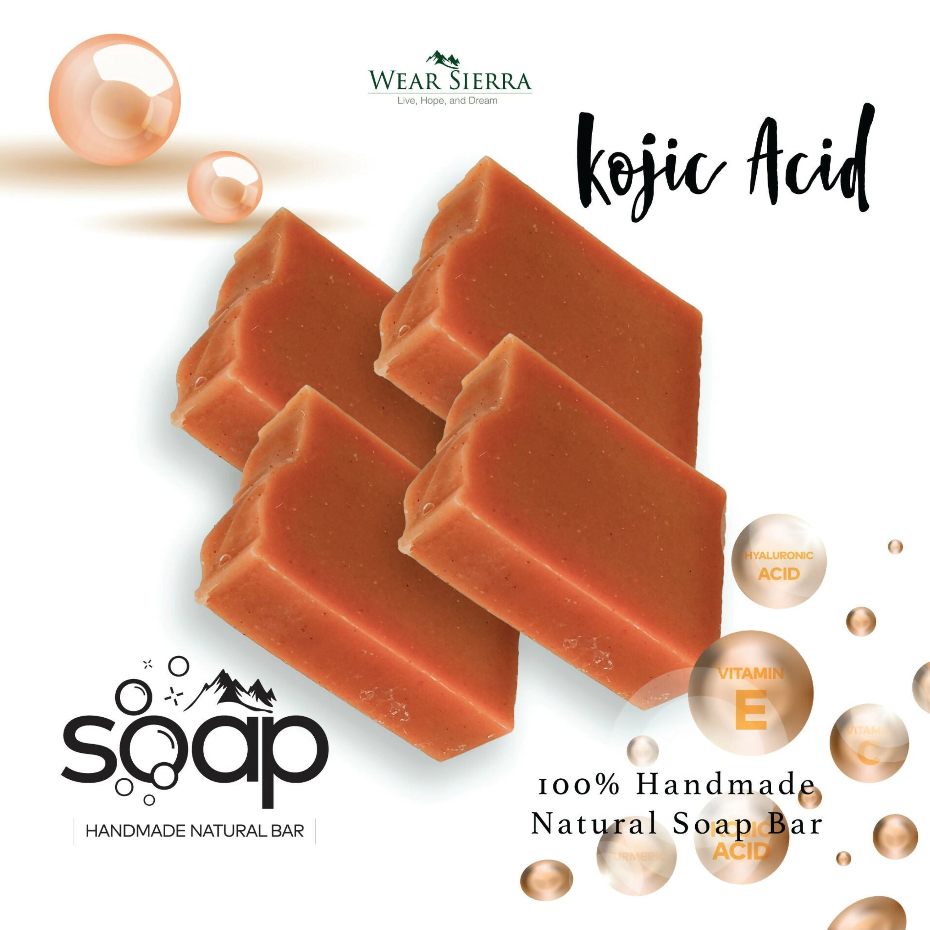 Wear Sierra Kojic and Hyaluronic Acid Bar Soap Pack Of
