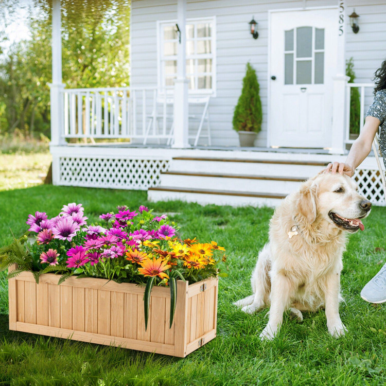 Hivvago Folding Wooden Raised Garden Bed with Removable Bottom for Herbs Fruits Flowers