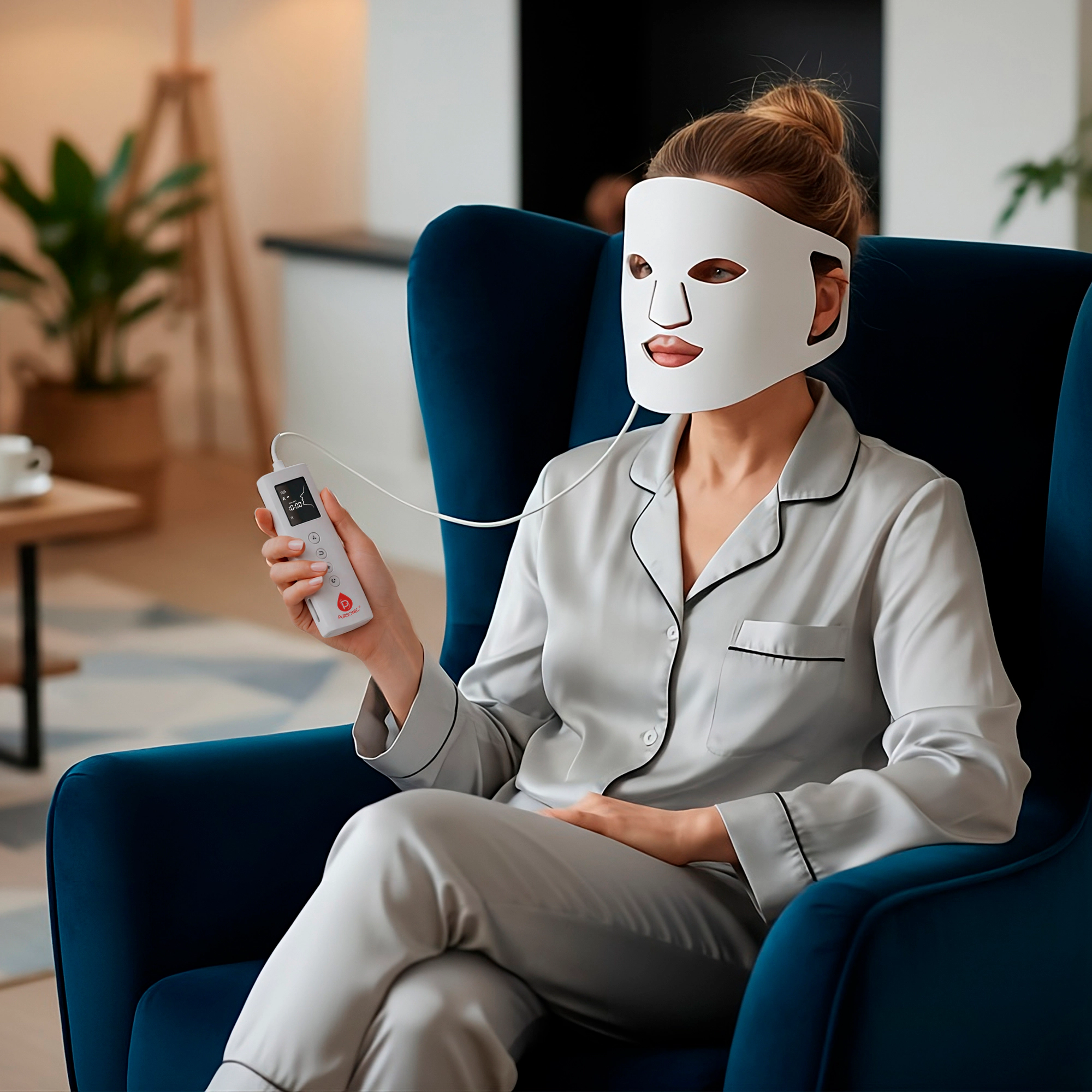 Pursonic Women's LED Skincare & Anti-Aging Therapy Mask with Smart Controller