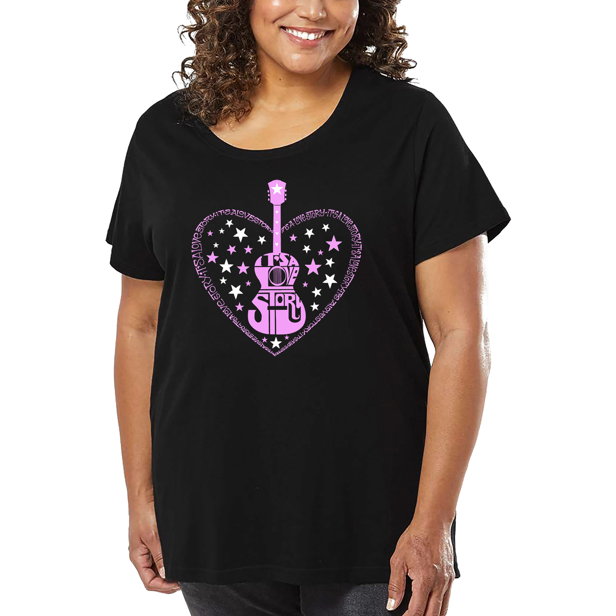 LA Pop Art Women's Plus Word T-Shirt - It's A Love Story
