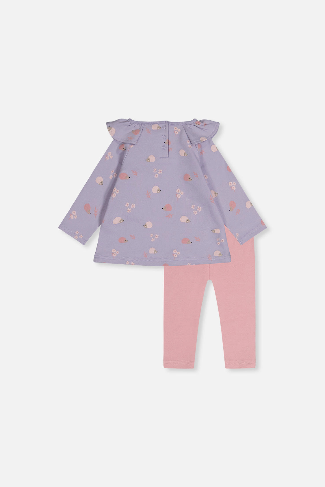 Deux par Girls Organic Cotton Tunic and Legging Set with Hedgehog Print