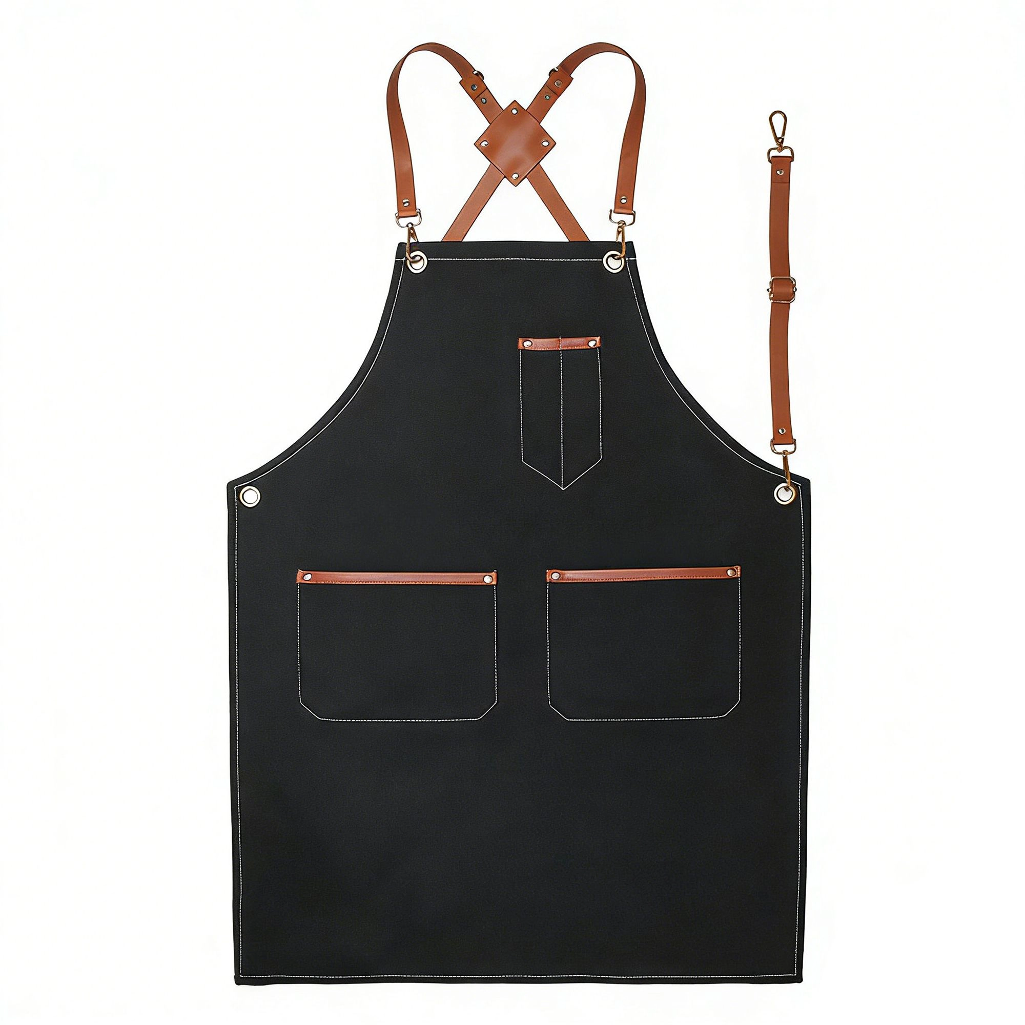 Alilang Unisex Denim Work Apron with Multi Pocket Utility Full Coverage for Kitchen Studio Workshop and Home