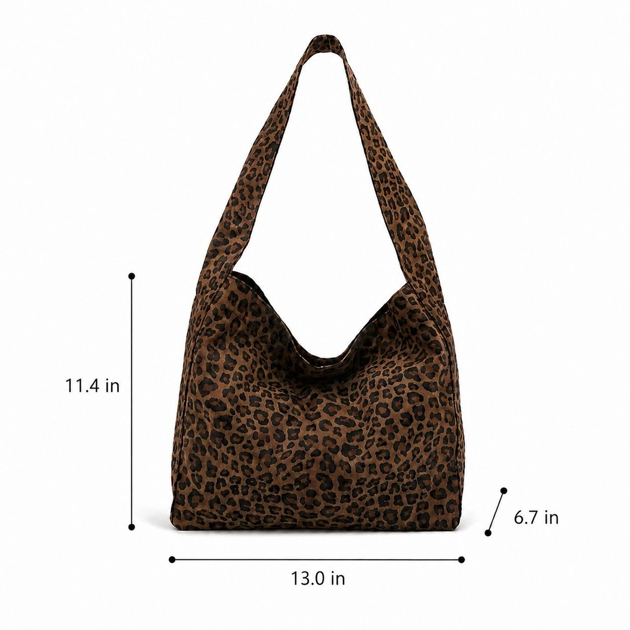 Alilang Women's Leopard Print Fabric Tote Bag Soft Shoulder Bag with Magnetic Snap Closure
