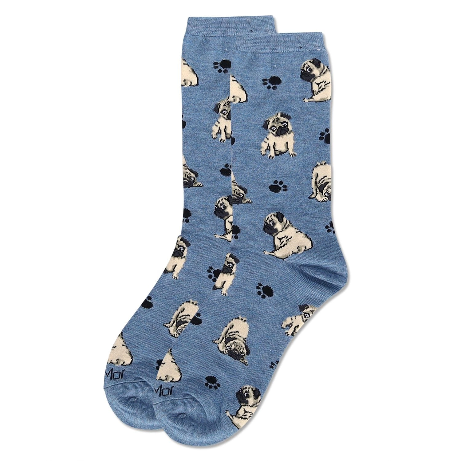 MeMoi Women's Pugs Bamboo Crew Socks