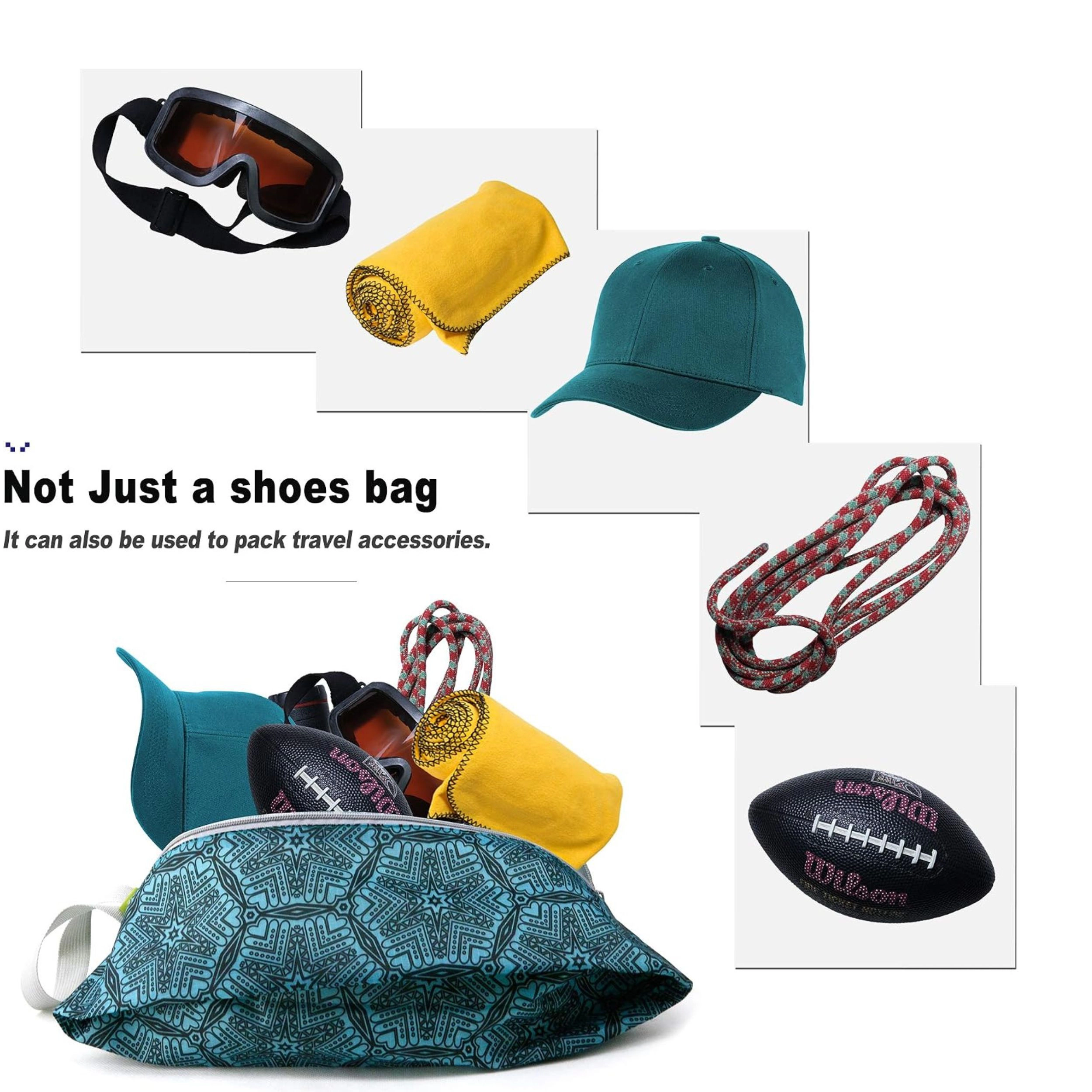 Stock Preferred Pack of 6 Travel Shoe Bags with Zipper Closure and Handle Storage Organizer