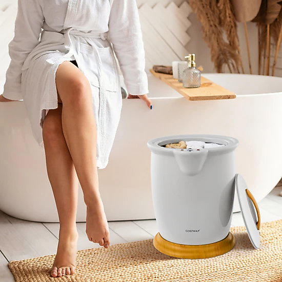 LJG Towel Warmer Bucket with Fragrance Holder and Auto Shut-Off