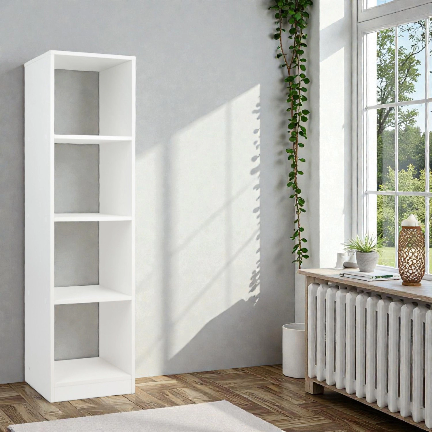 Hivvago 5-Tier Vertical Bookshelf with 4 Storage Cubes