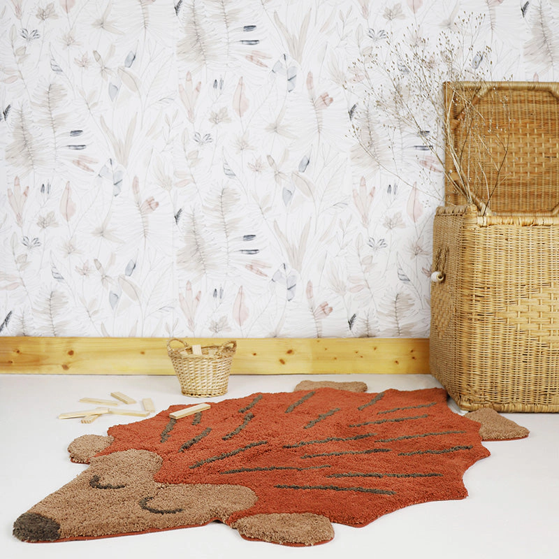 Nattiot Washable Cotton Kid'S Bedroom Rug With A Small Hedgehog - Ollen