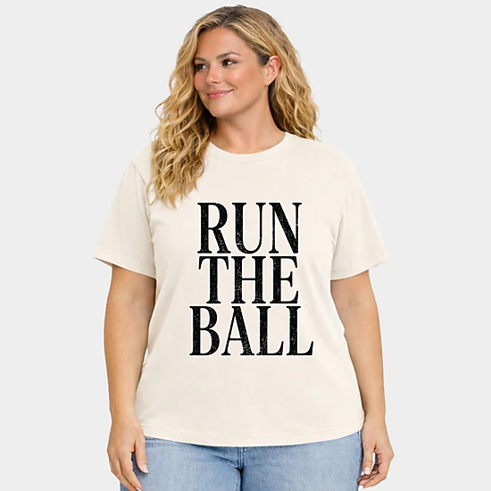 Simply Sage Market - Women's Plus Garment Dyed Tee - Run The Ball Tall