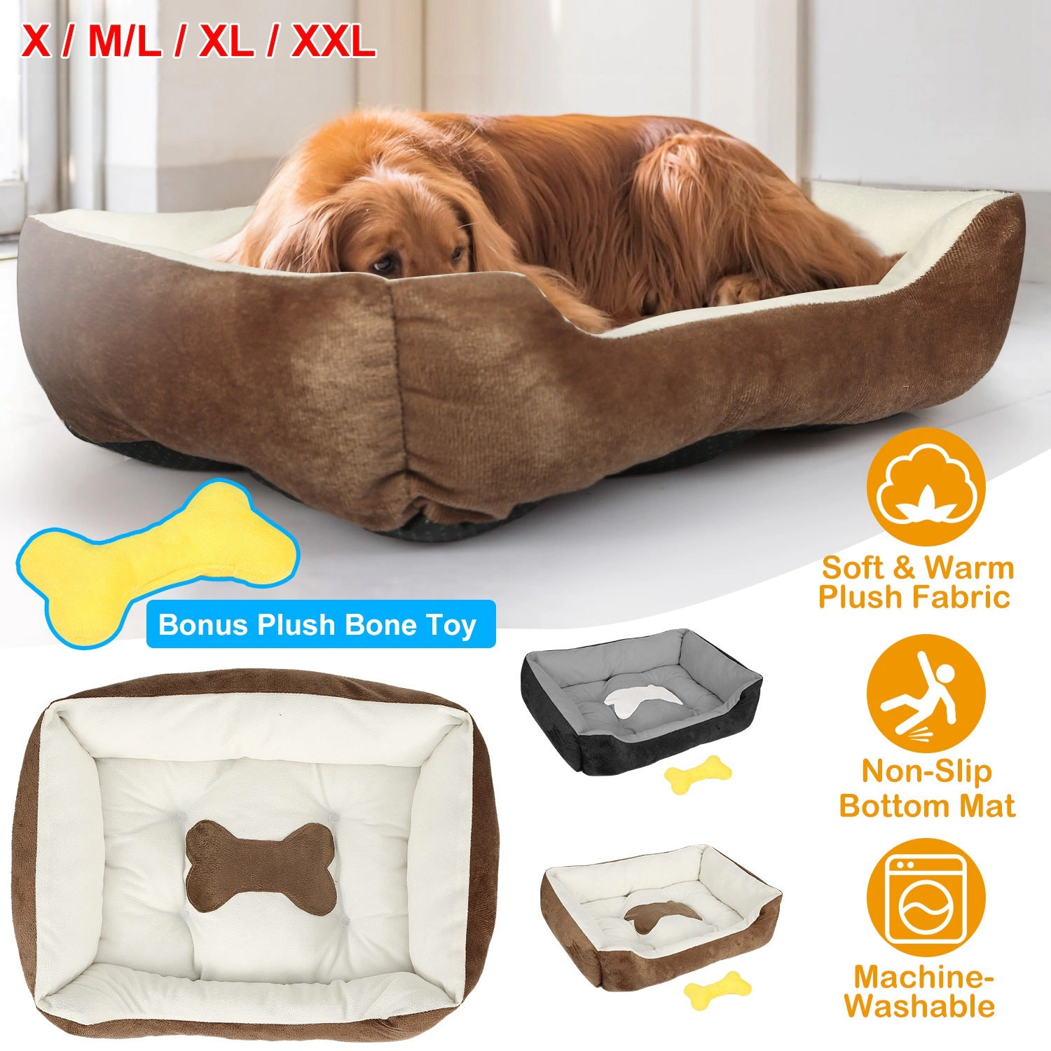 GBruno Plush Non-Slip Pet Bed