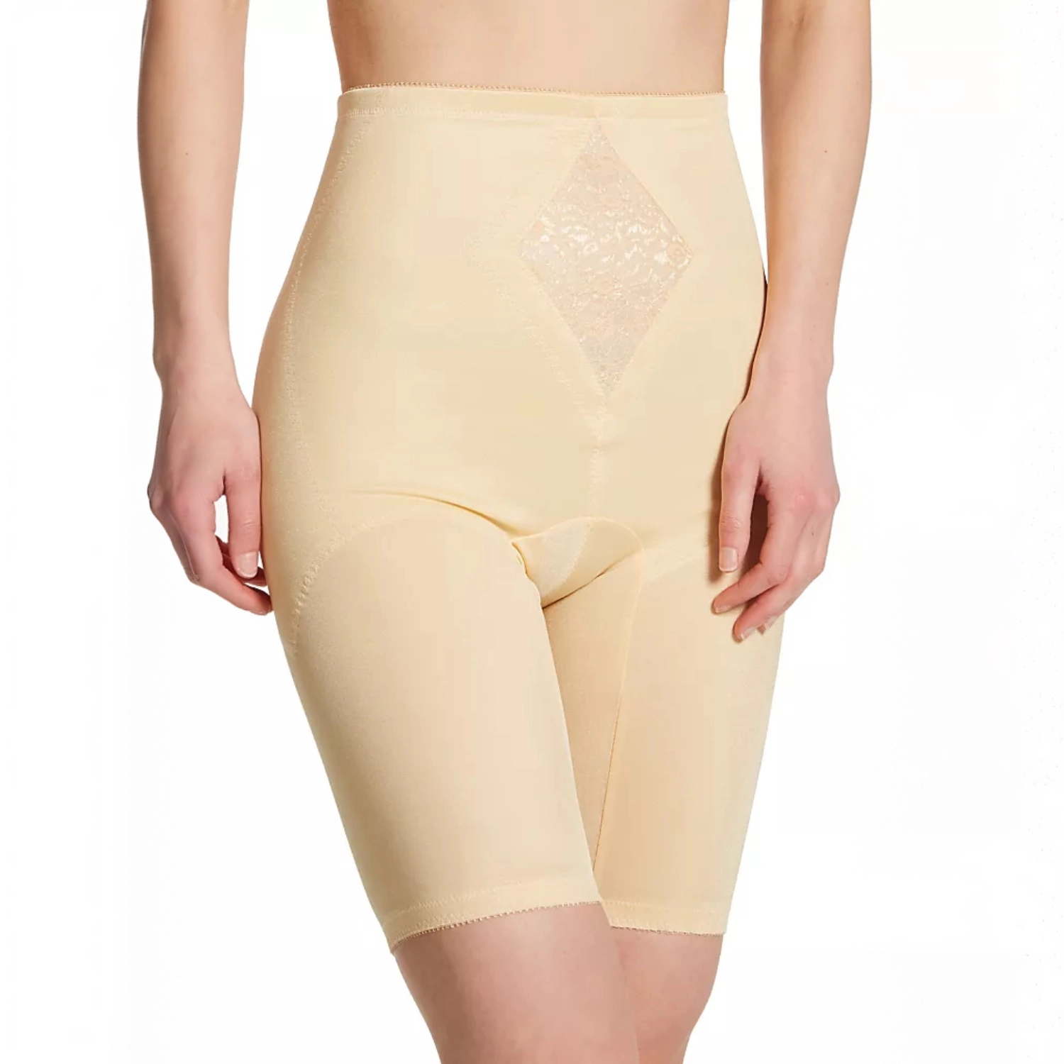 Rago Waistline Tummy Control Thigh Slimmer | Satin & Smooth Fabric Medium to Firm Support Style 6205