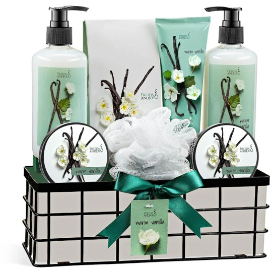 Freida and Joe Women & Men  Warm Vanilla Spa Bath & Body Gift Basket  Luxurious Set