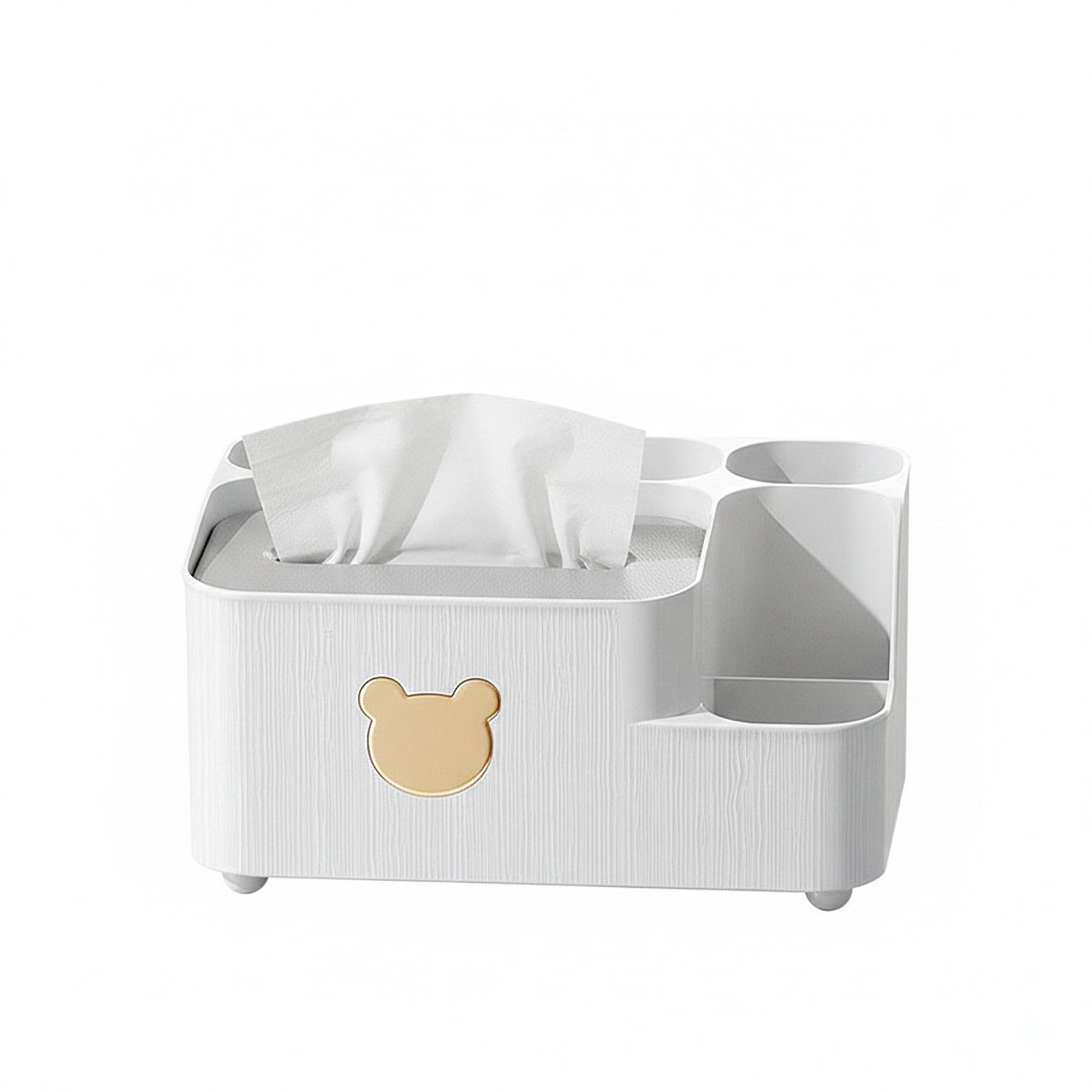 Alilang Women Multi-Compartment Plastic Tissue Box Organizer with Side Storage