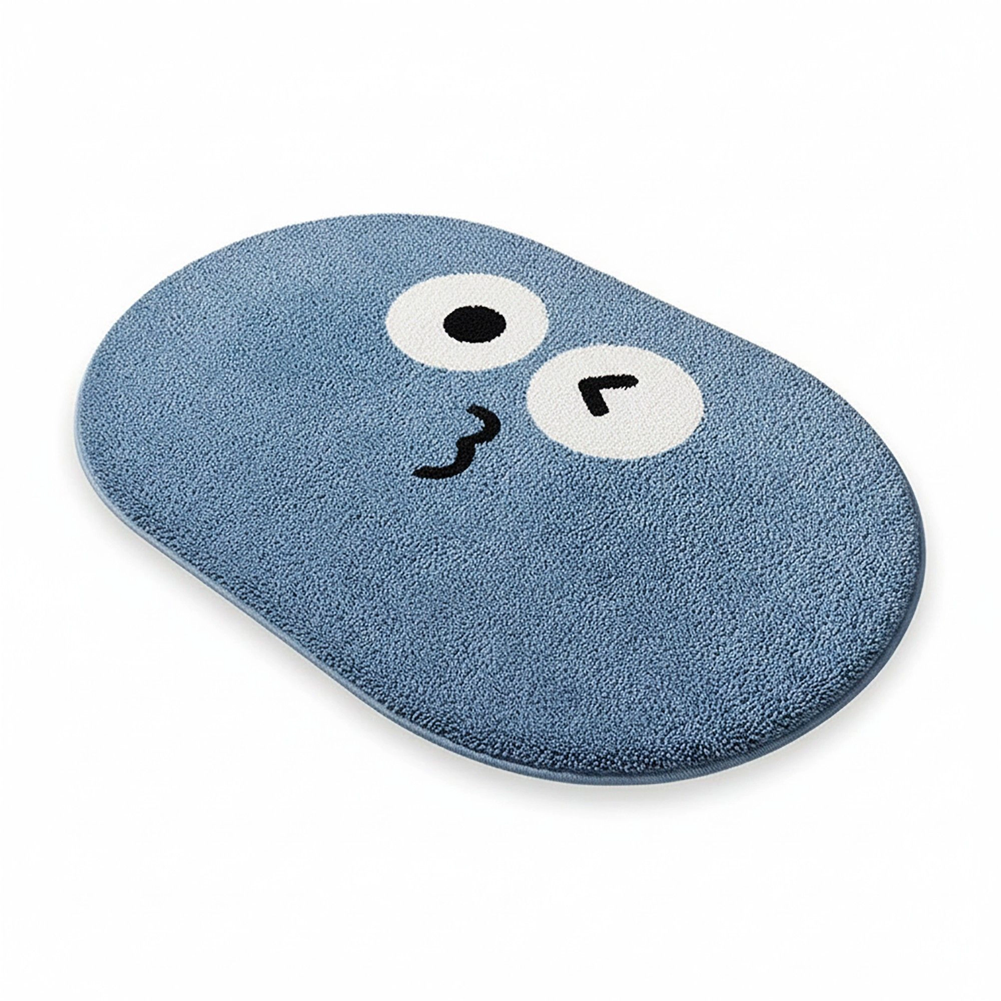 Alilang Cute Cartoon Face Tufted Floor Mat Soft Plush Non Slip Backing Decorative Indoor Rug for Entryway Bathroom
