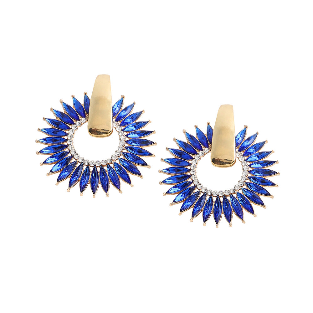 SOHI Women's Blue Drop Earrings