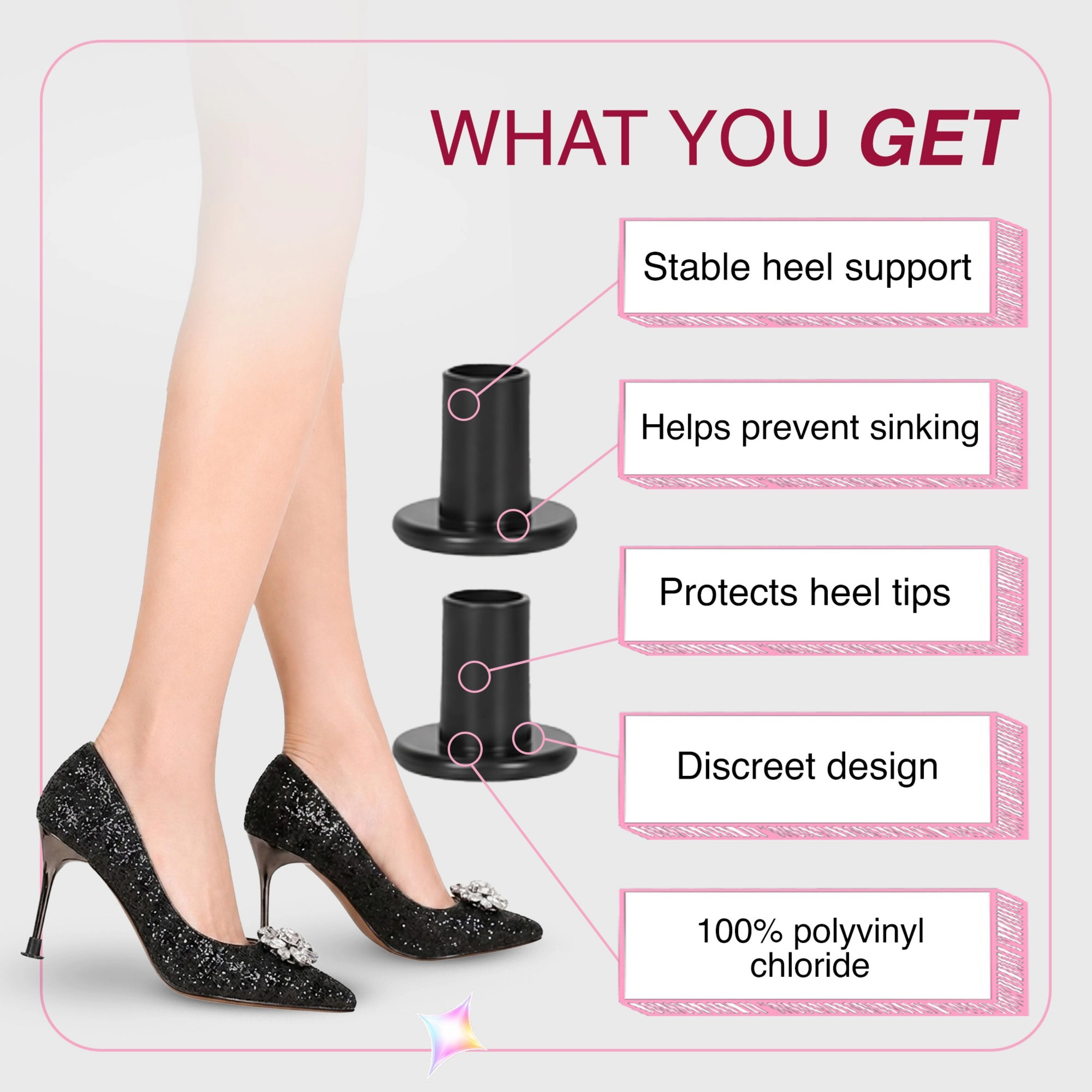 LECHERY Women's 3 Pairs Round Heel Protectors