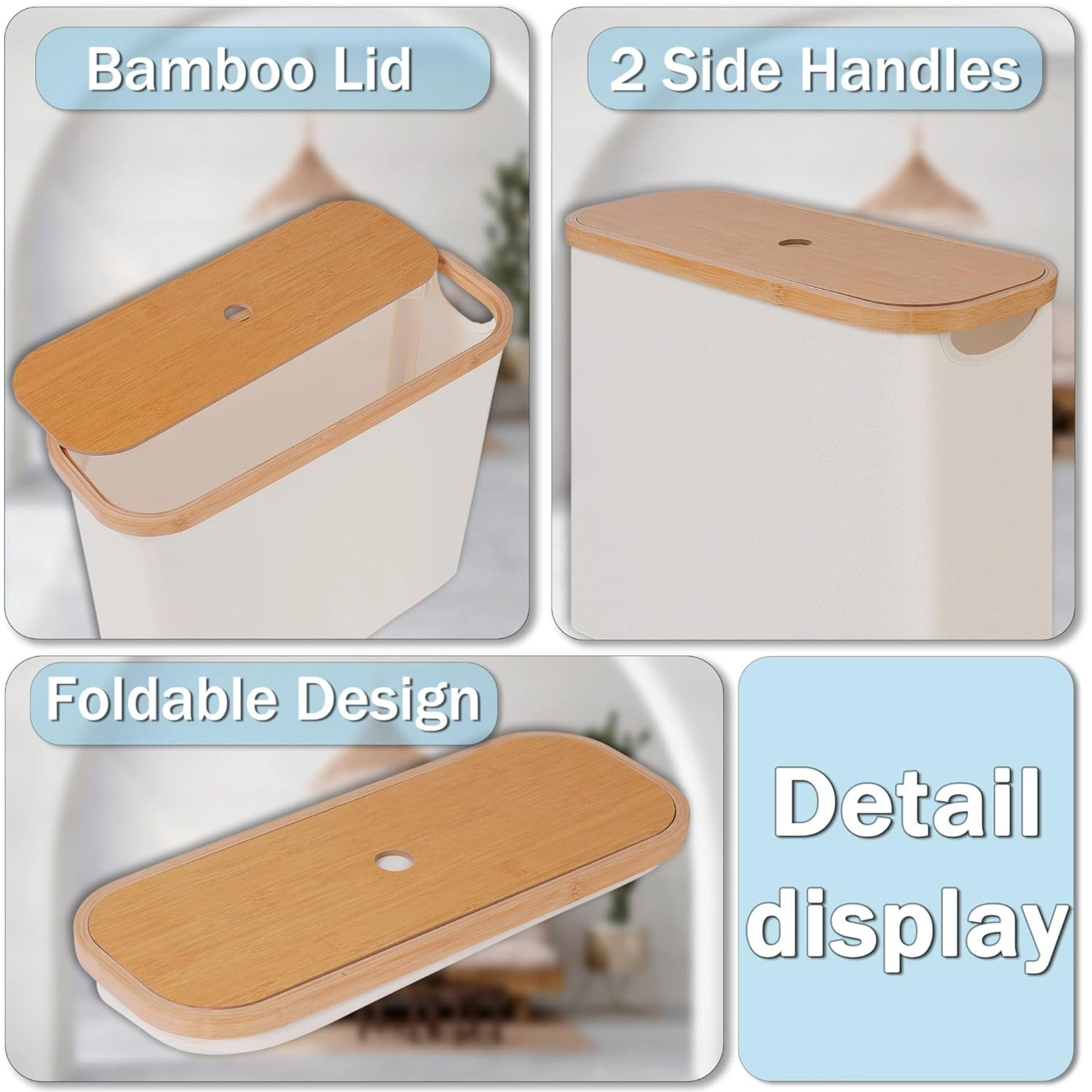 Stock Preferred Toilet Paper Storage Basket with Lid Freestanding Bathroom Organizer