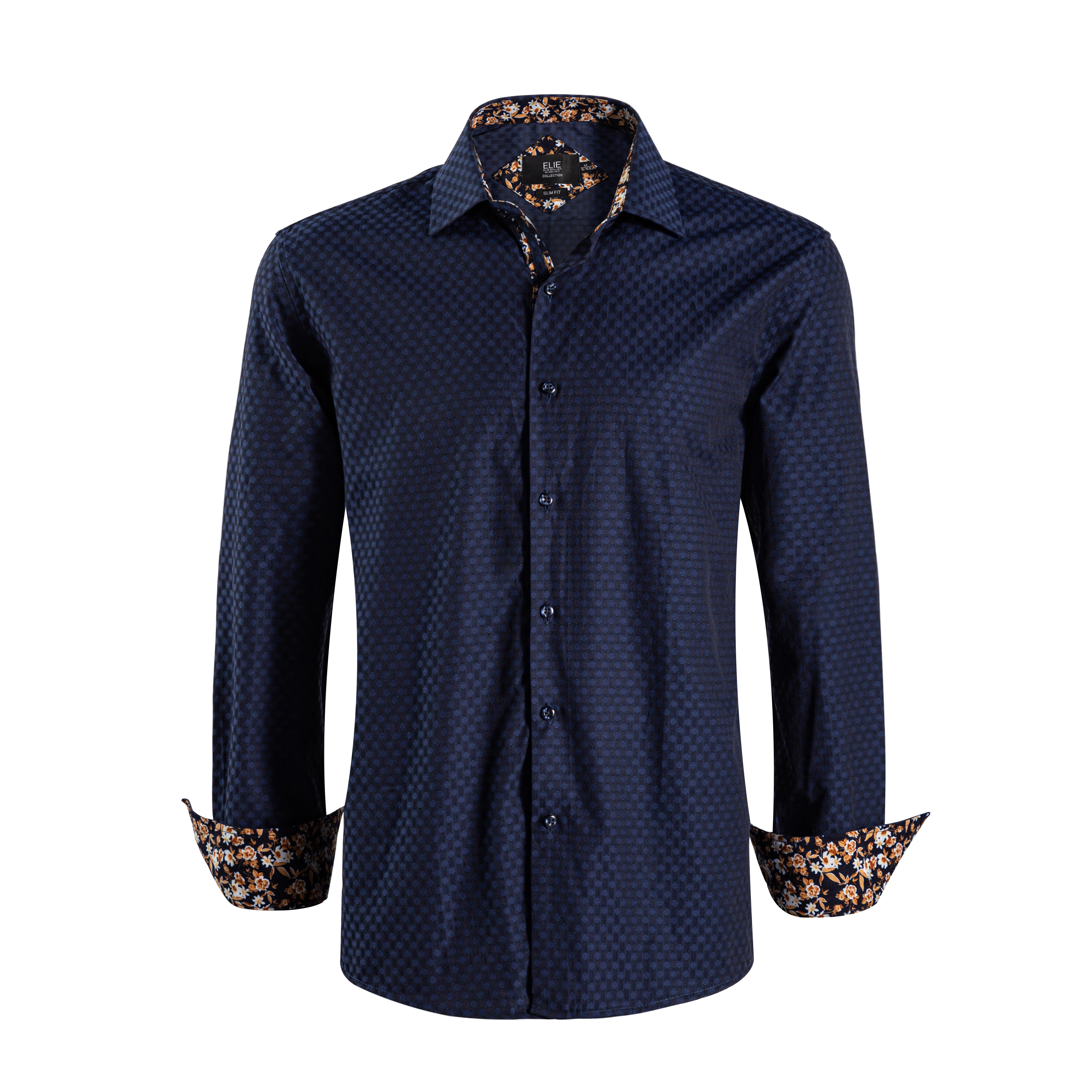 Elie Balleh Boys Slim Fit Jacquard Dot Shirt