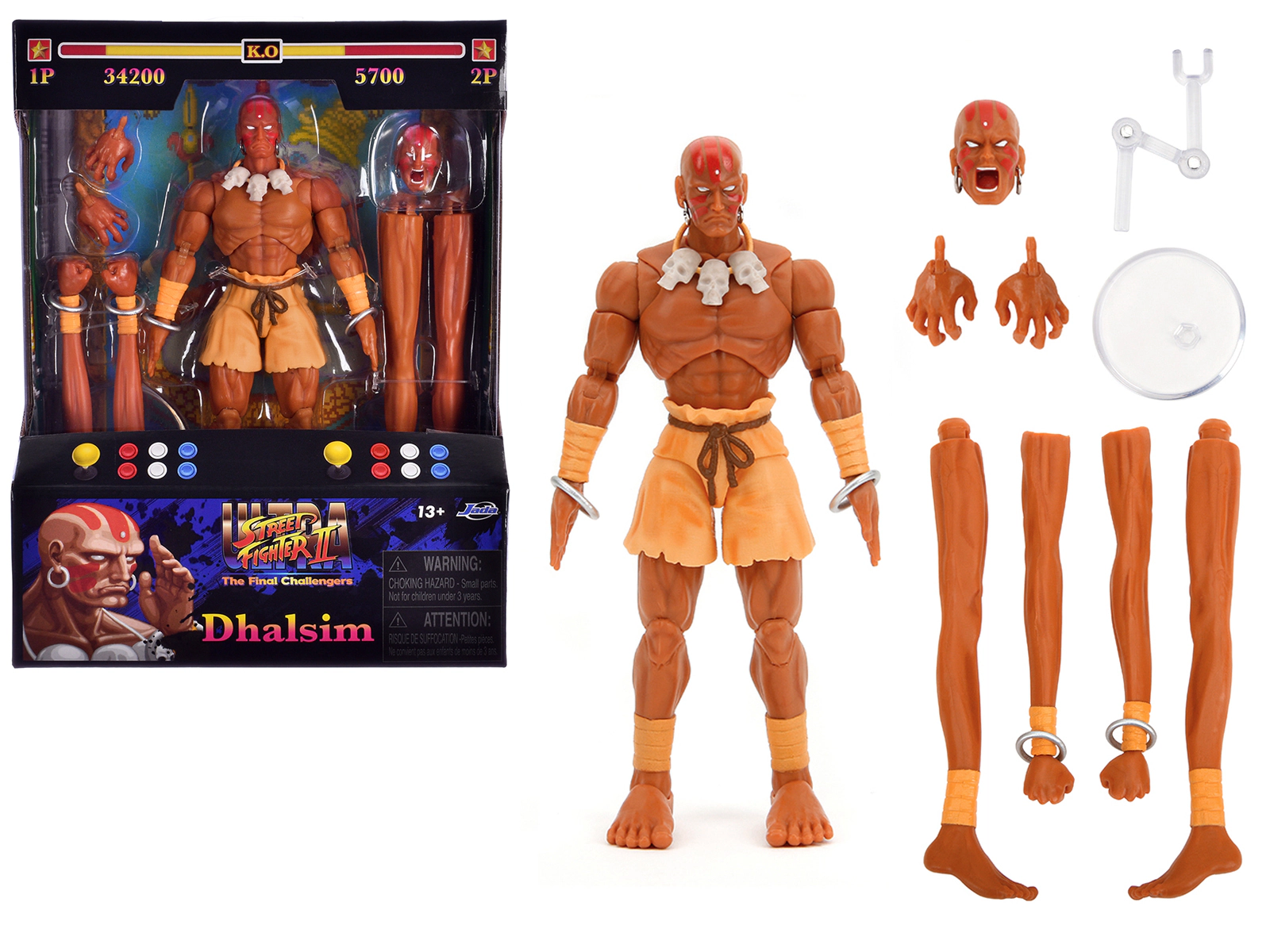 Jada Dhalsim 6" Moveable Figure with Alternate Head and Limbs "Ultra Street Fighter II: The Final Challengers"