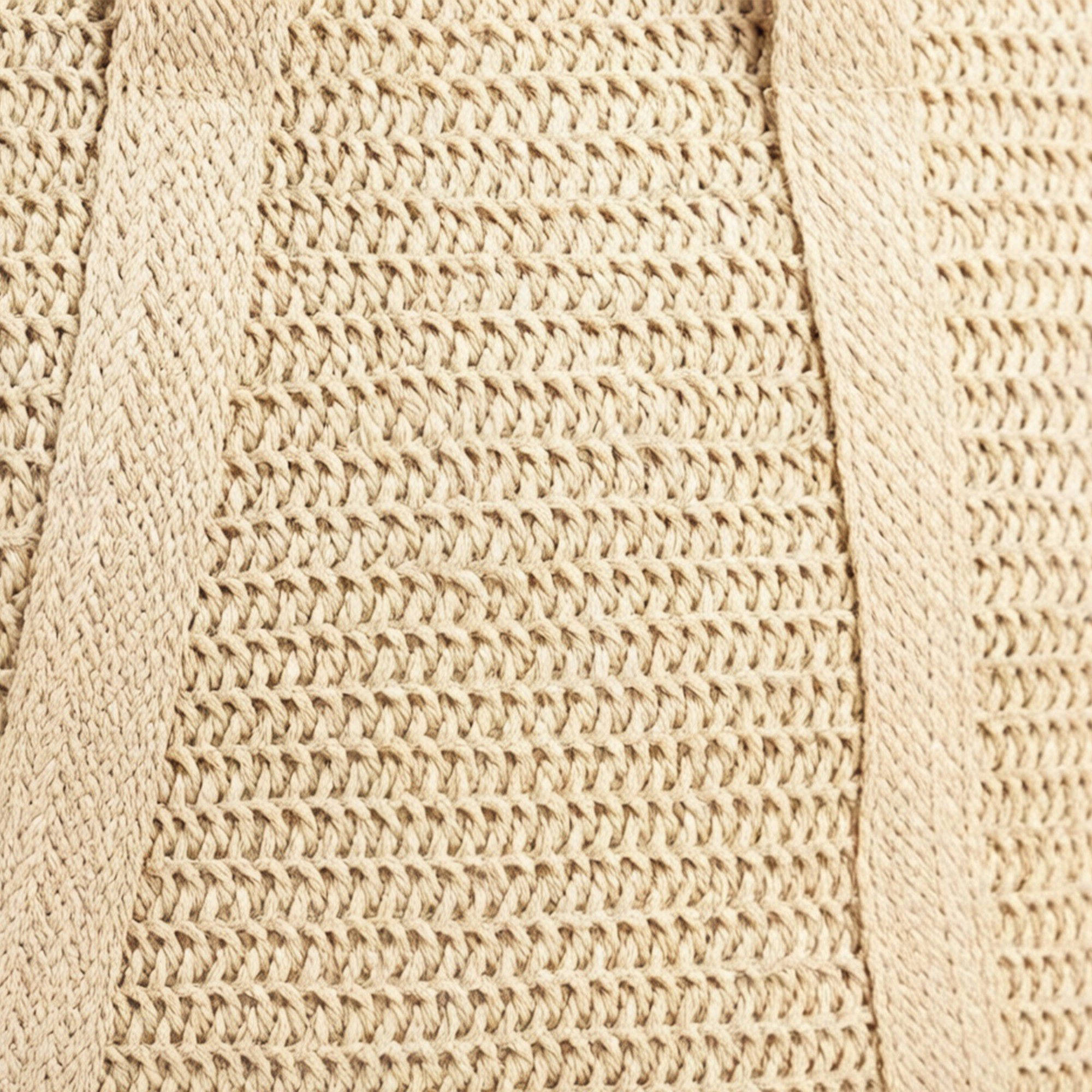 Alilang Women's Crochet Knit Tote Bag with Structured Shape Dual Shoulder Straps and Tassel Accent Detail