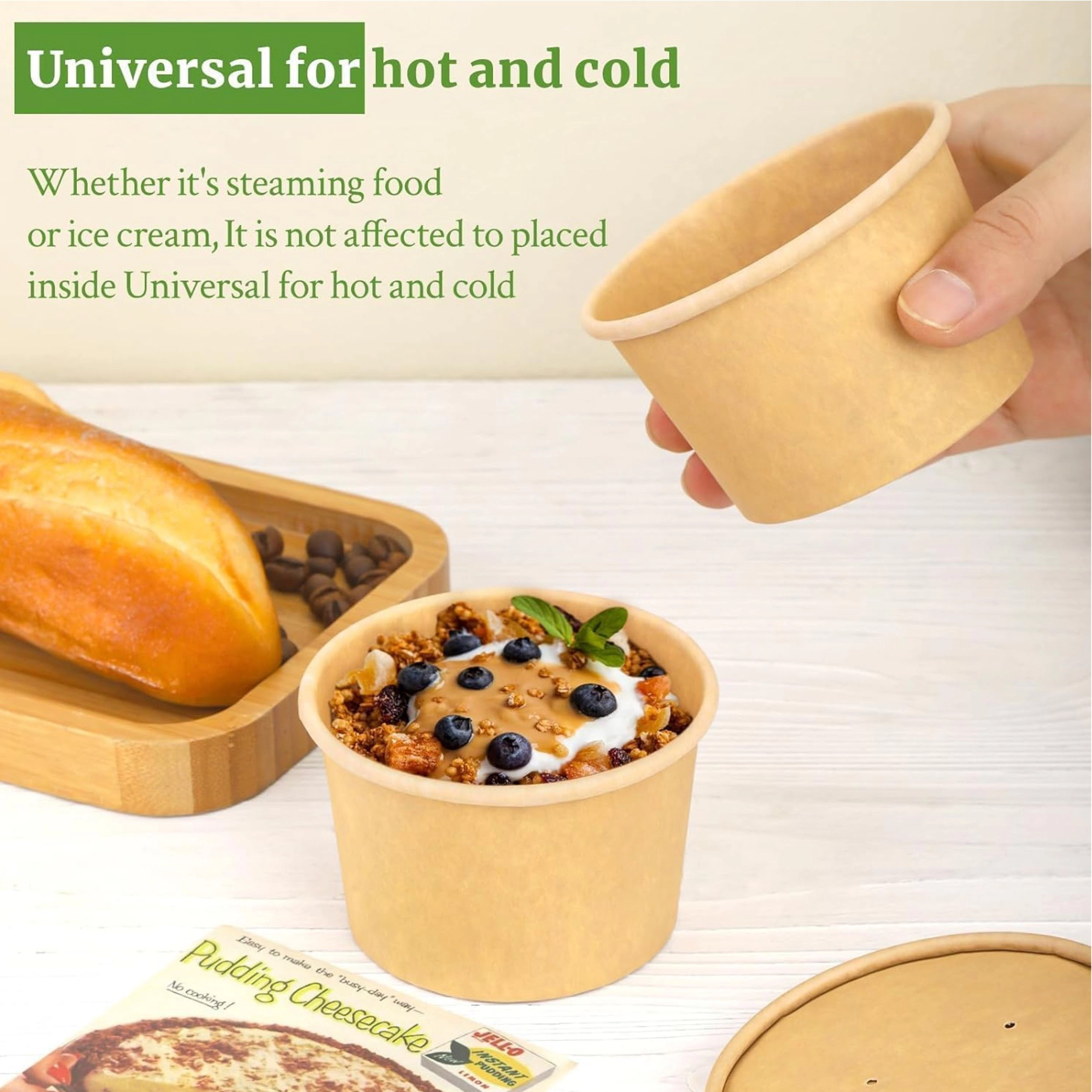 Stock Preferred 12 oz Paper Soup Containers with Vented Lids and PLA Lining