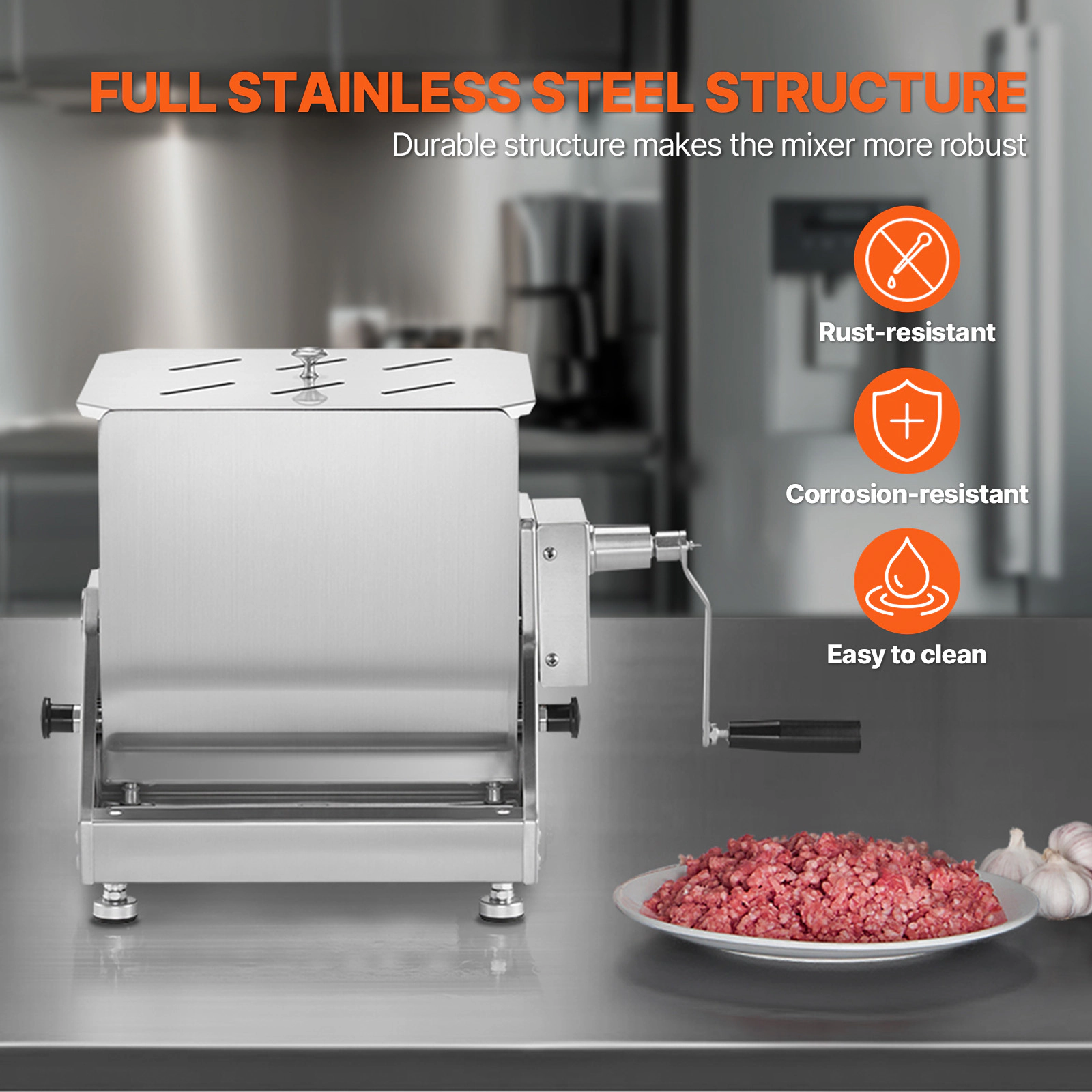 HONGGE Manual Meat Mixer Tilt Tank Meat Processing Equipment Max Meat Stainless Steel Meat Mixer Sausage Mixer Machine