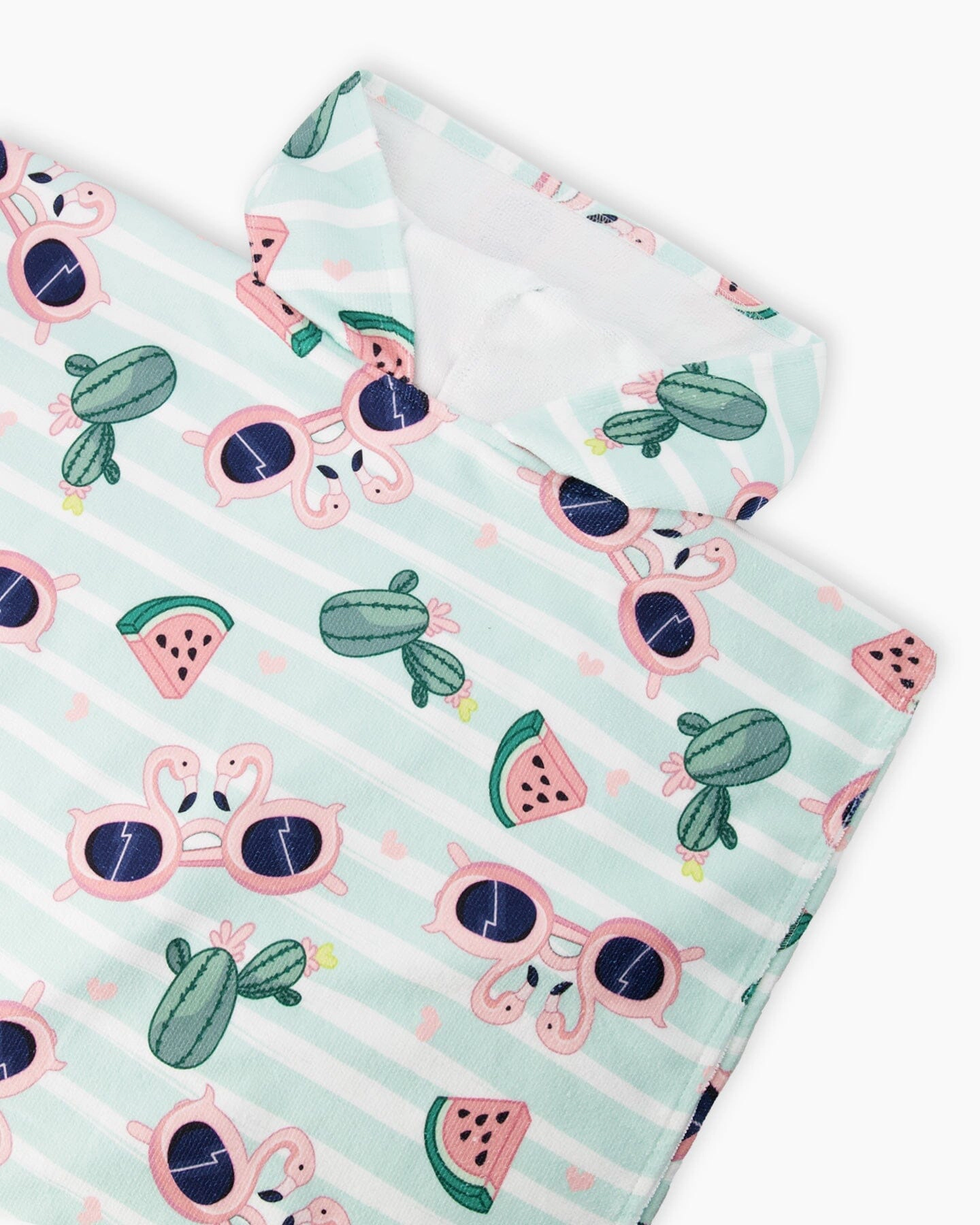 Deux par Deux Girls Hooded Beach Towel Flamingo and Cactus Print