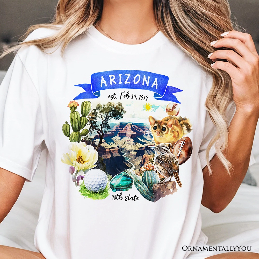 OrnamentallyYou Unisex Artistic Arizona State Themes And Landmarks T-Shirt