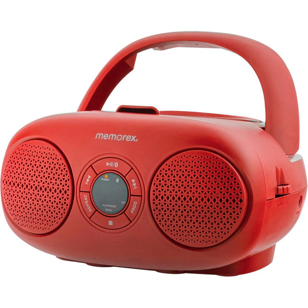 Memorex MX-BCD20 Portable Bluetooth Boombox, Red
