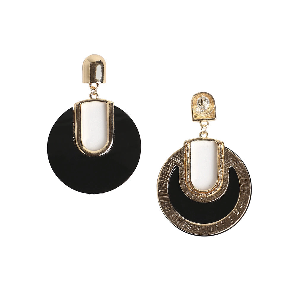 SOHI Women's Onyx Black Casual Drop Earrings