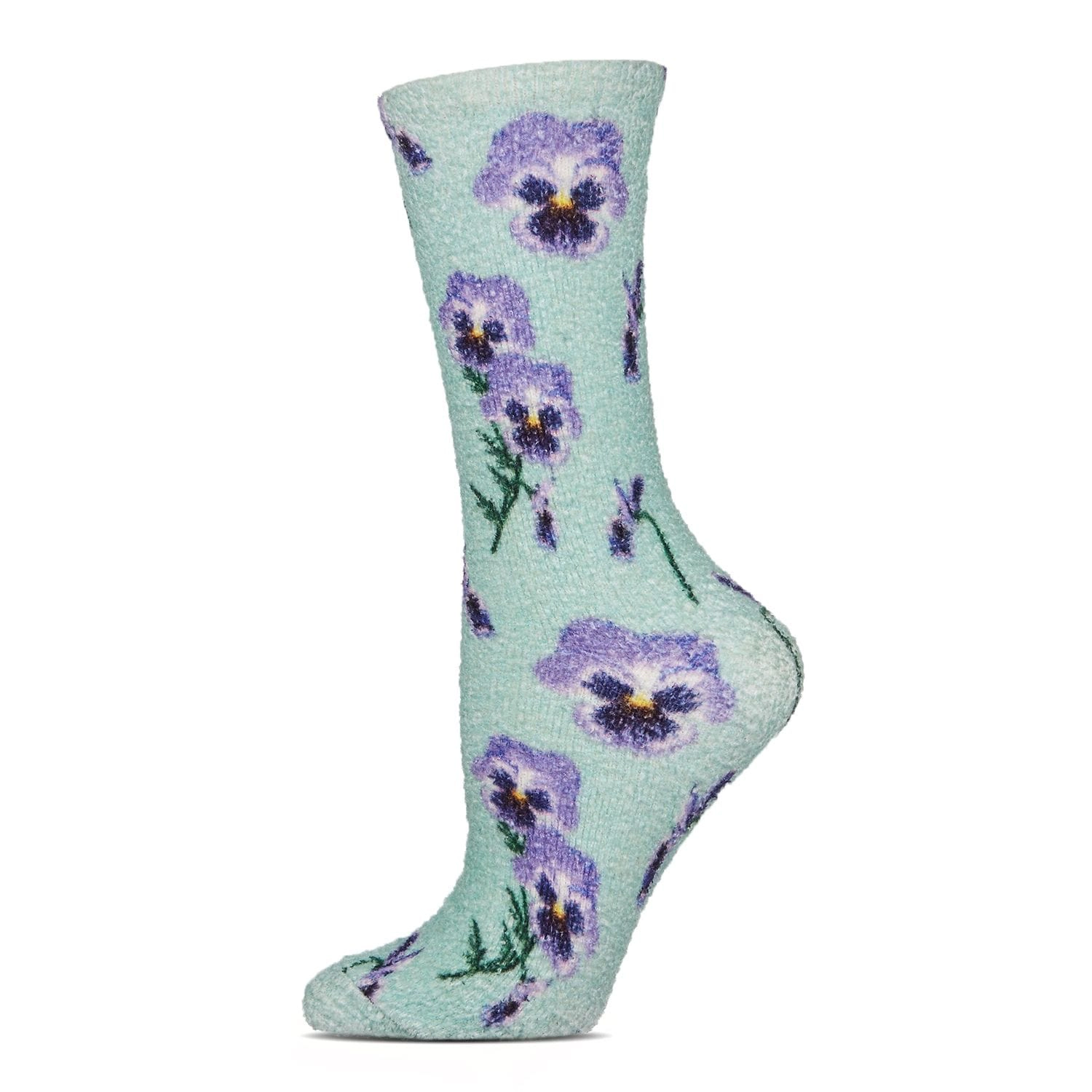MeMoi Pansy CBD Infused Eucalyptus Scent Cozy Crew Socks