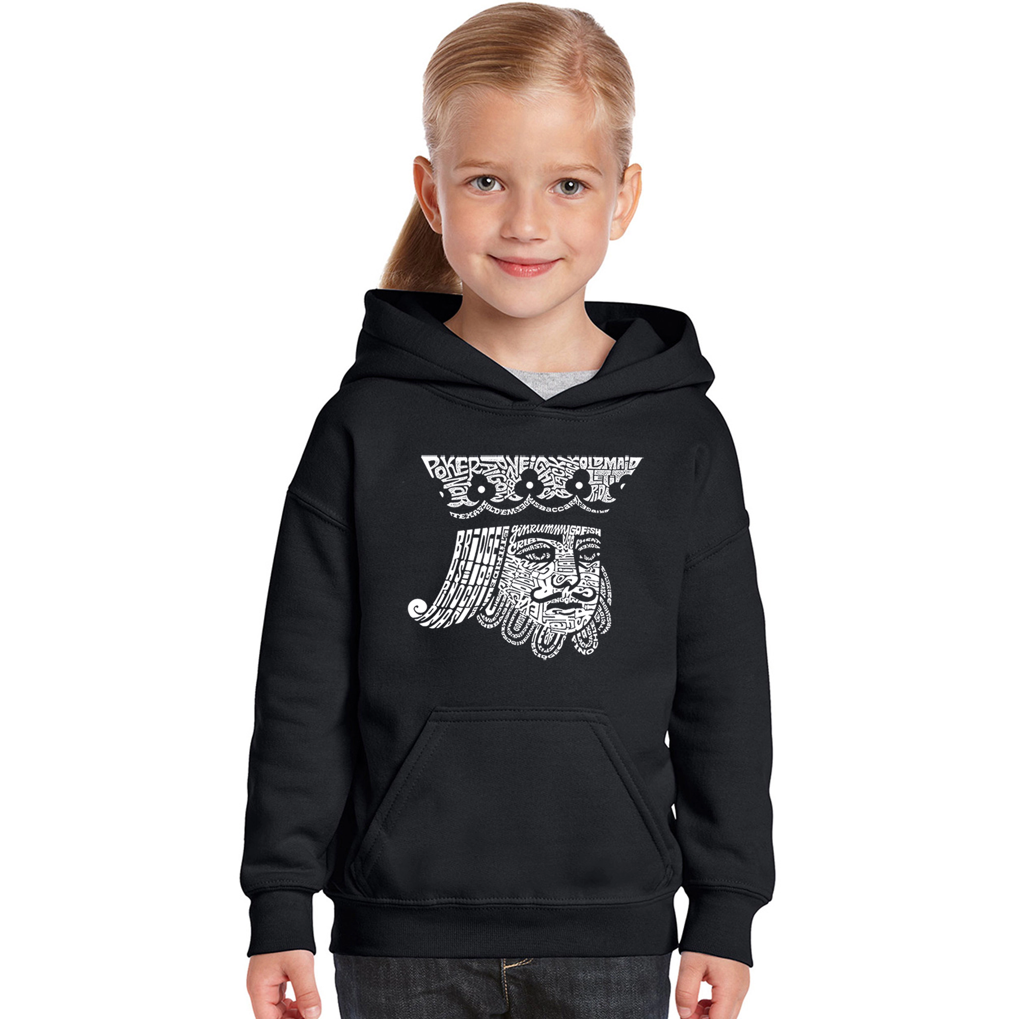 LA Pop Art Girls Word Hoodie - King of Spades