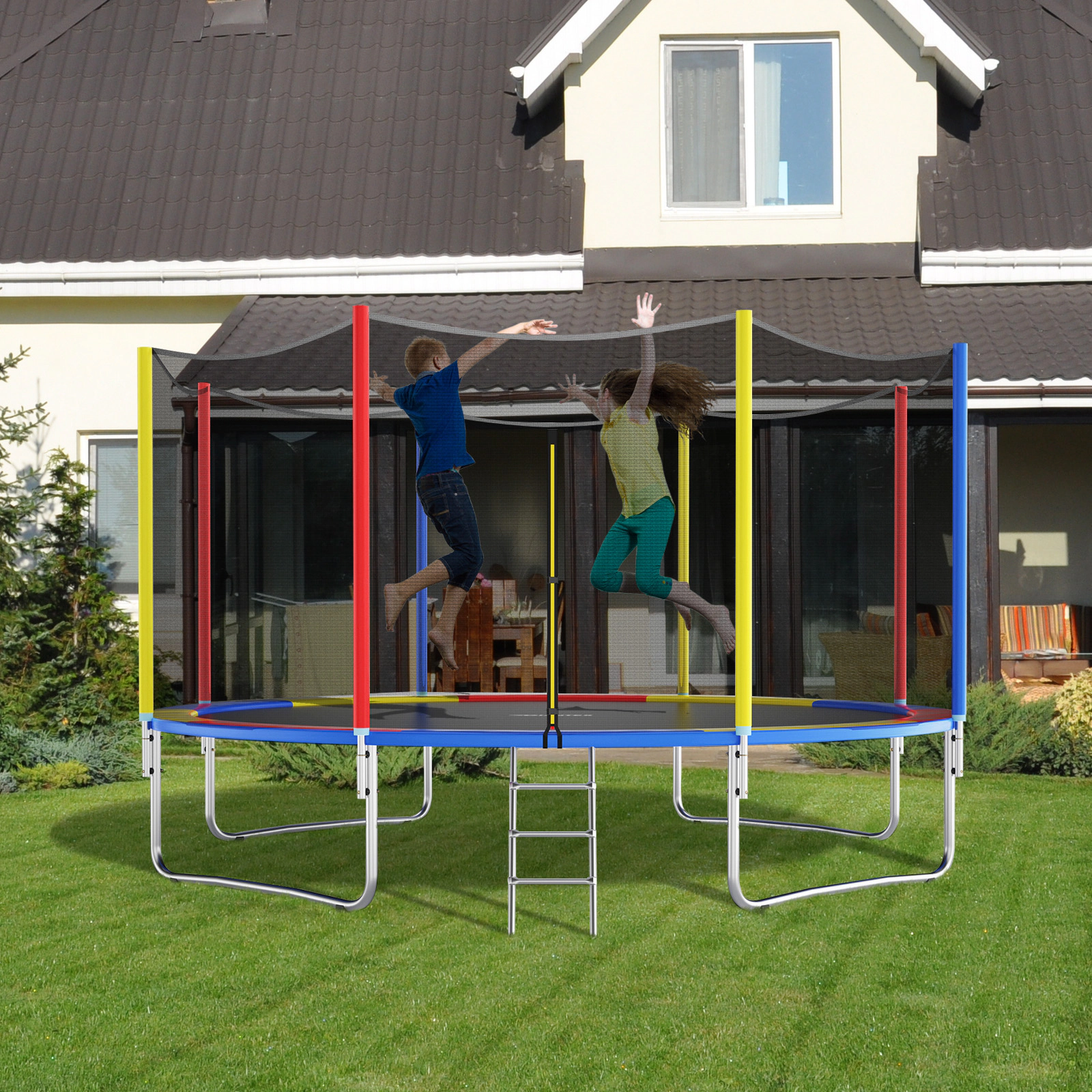 SUGIFT Multicolor Fixing Straps Kids Trampoline Safety Pad Replacement Spring Cover