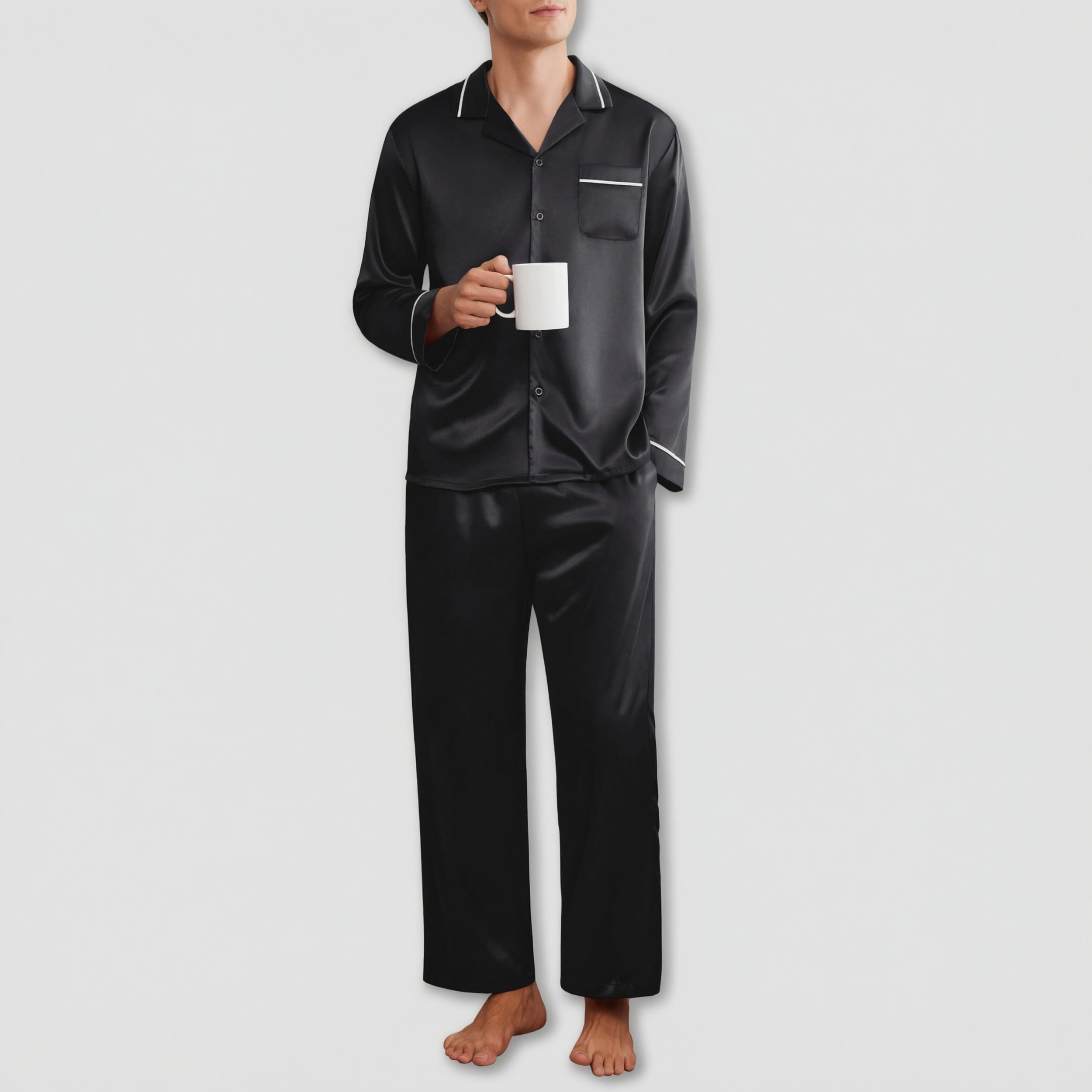 Ekouaer Mens Pajama Set Two Piece Long Sleeve with Pants
