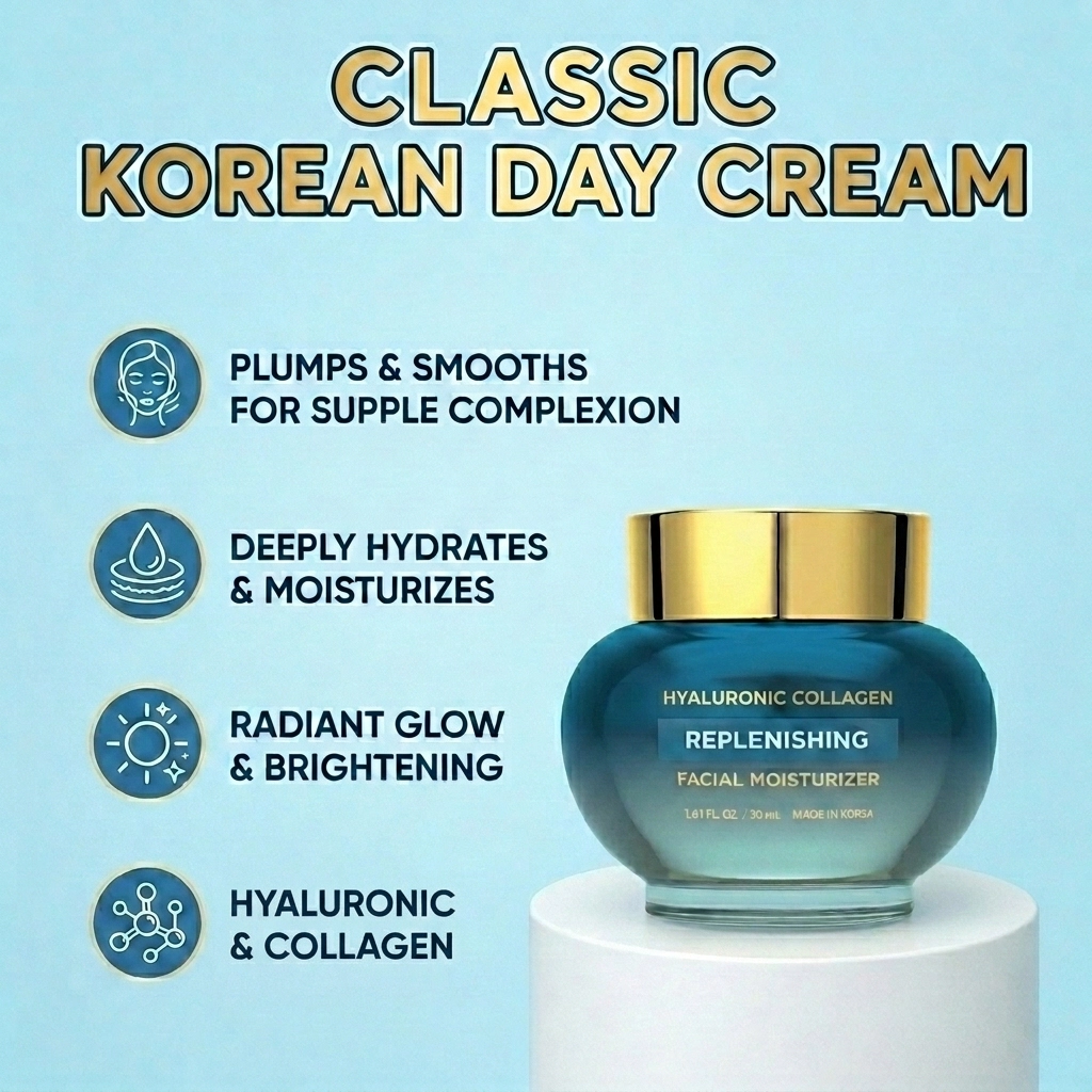 Lovery Hyaluronic Acid & Collagen Replenishing Facial Moisturizer  - Korean Skincare Deep Hydration Korean Cream