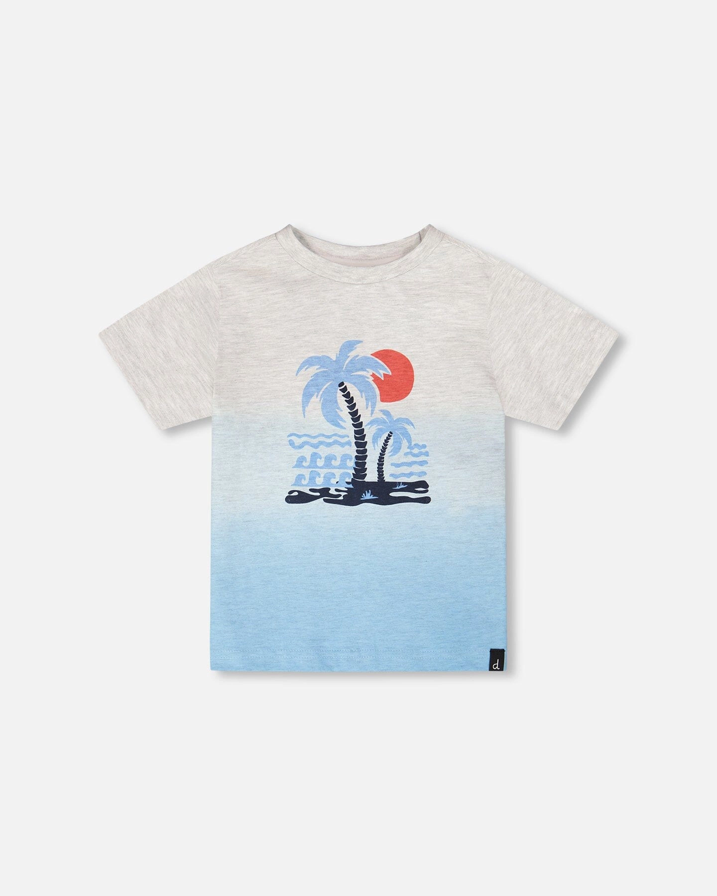 Deux par Deux Boys Organic Cotton Short Sleeve T-Shirt To Gradient